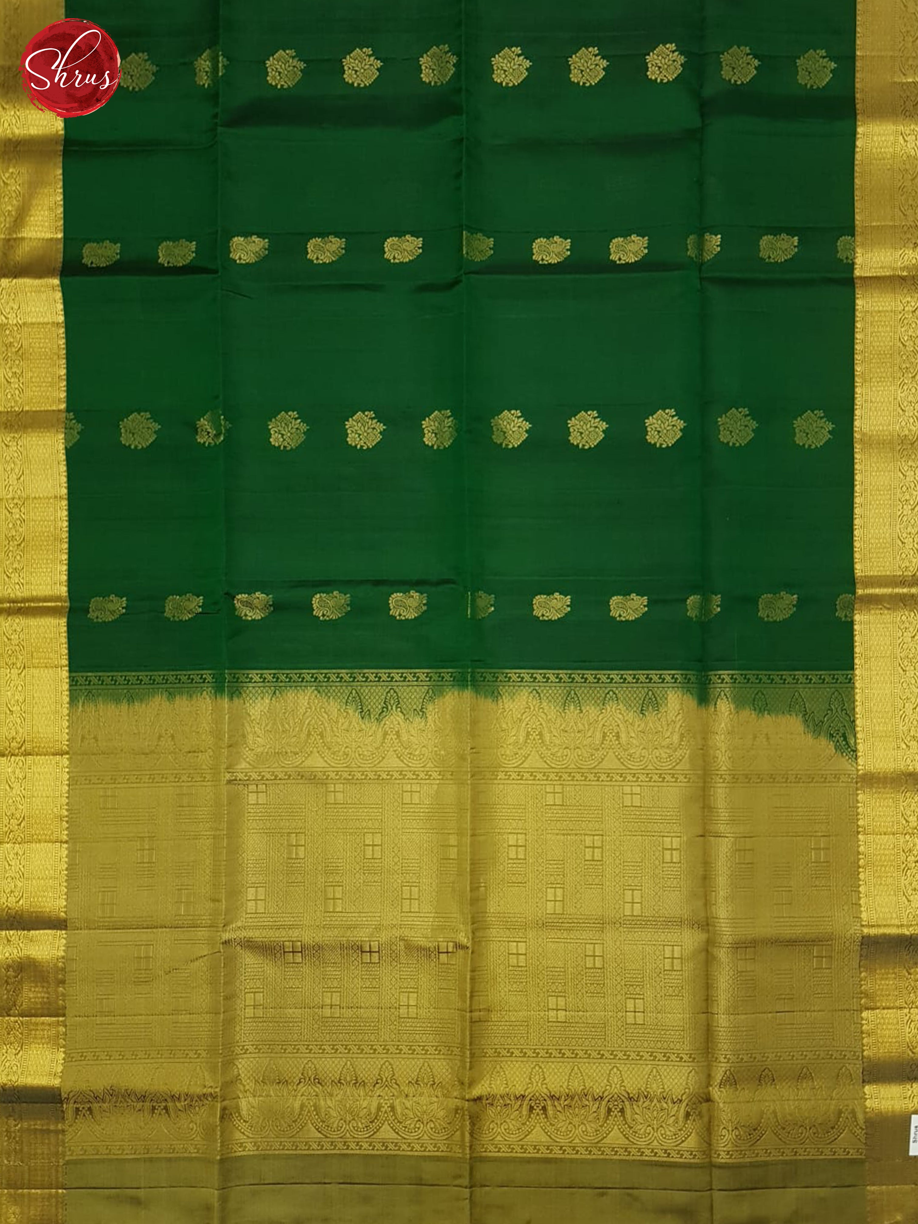 Green And Dull Gold- Soft Silk saree - Shop on ShrusEternity.com