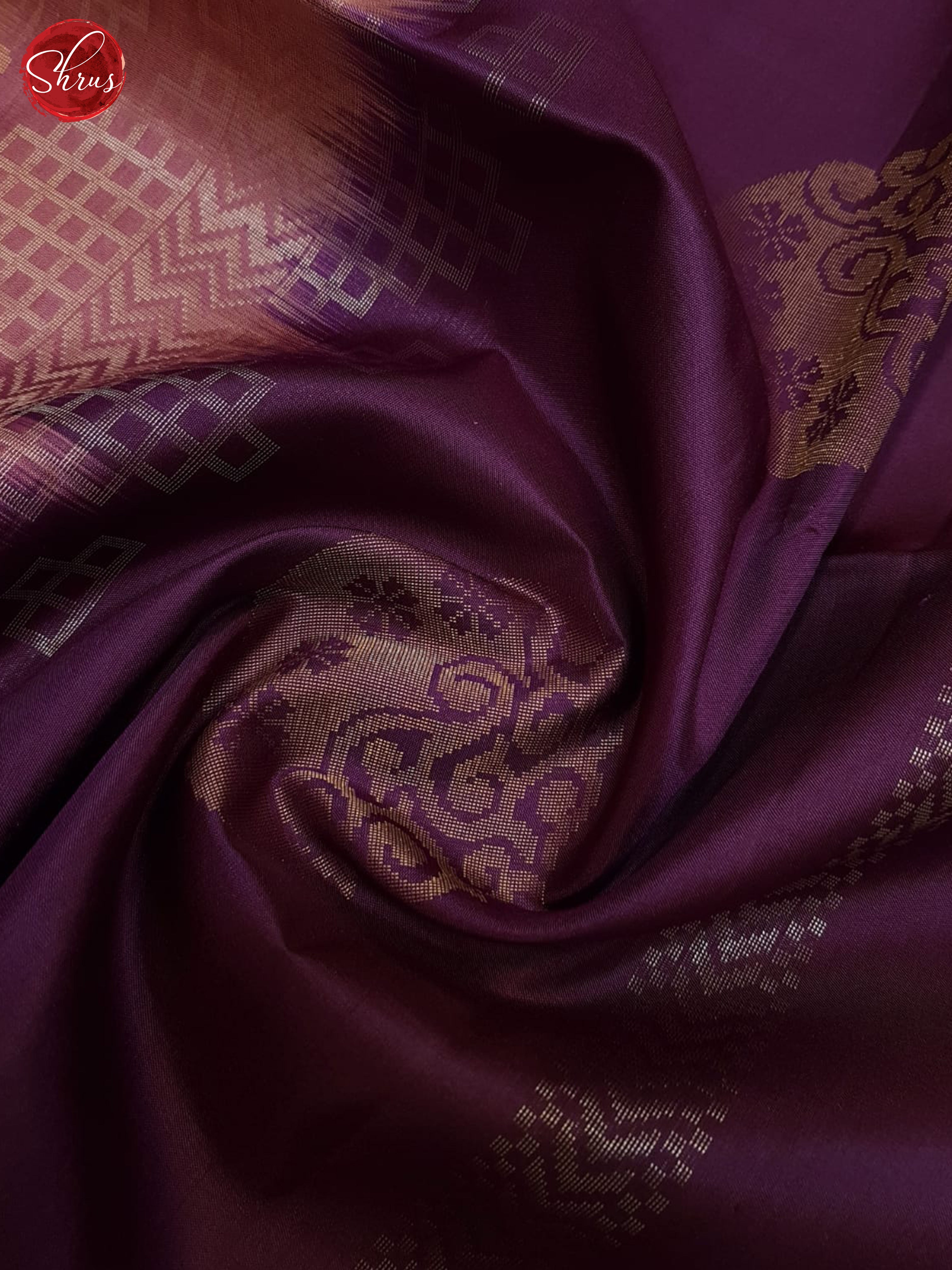 Wine & Dusty Onion  Pink  - Soft Silk Saree - Shop on ShrusEternity.com