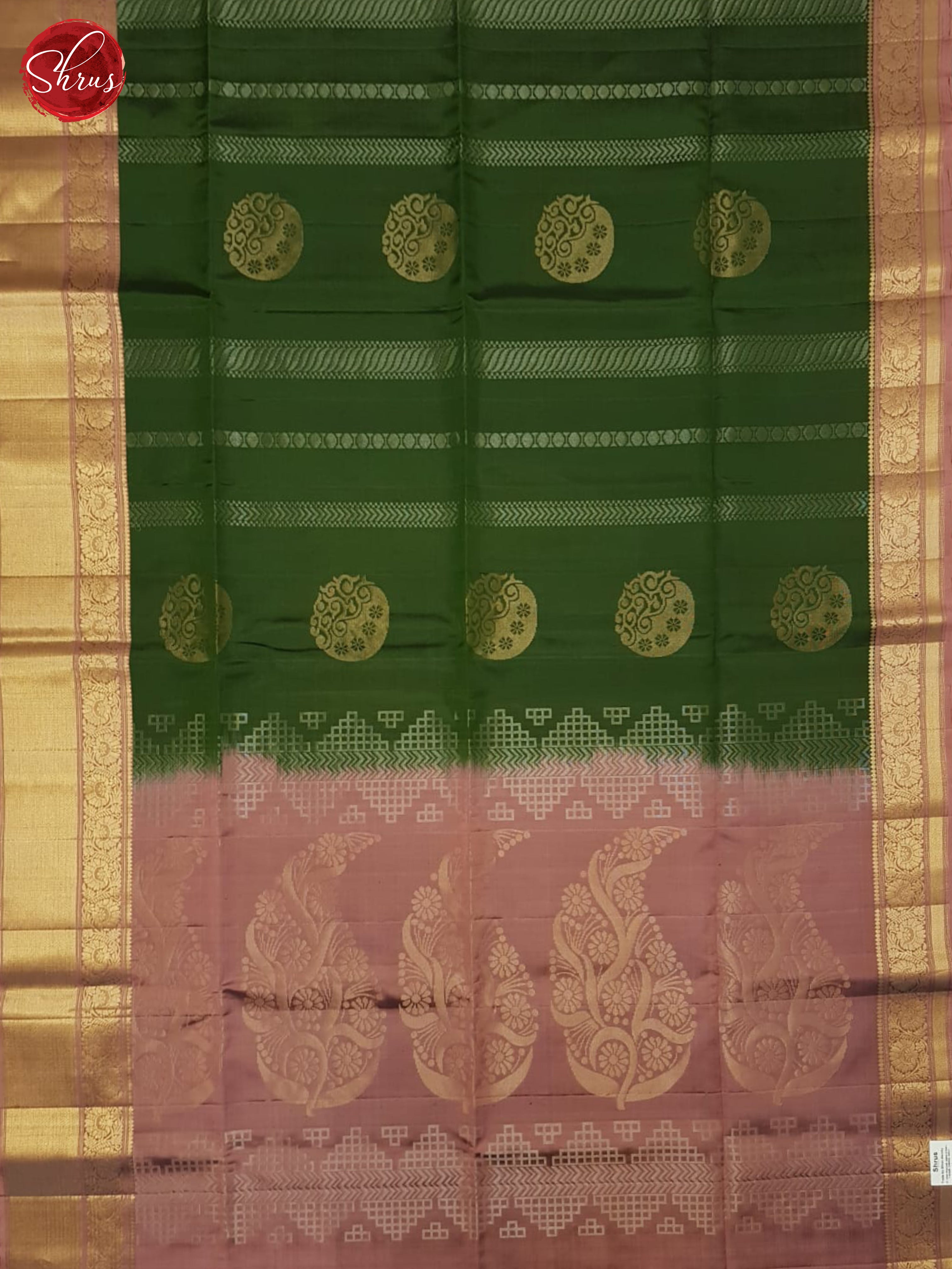 Green And Dusty Onion Pink- Soft Silk Saree - Shop on ShrusEternity.com