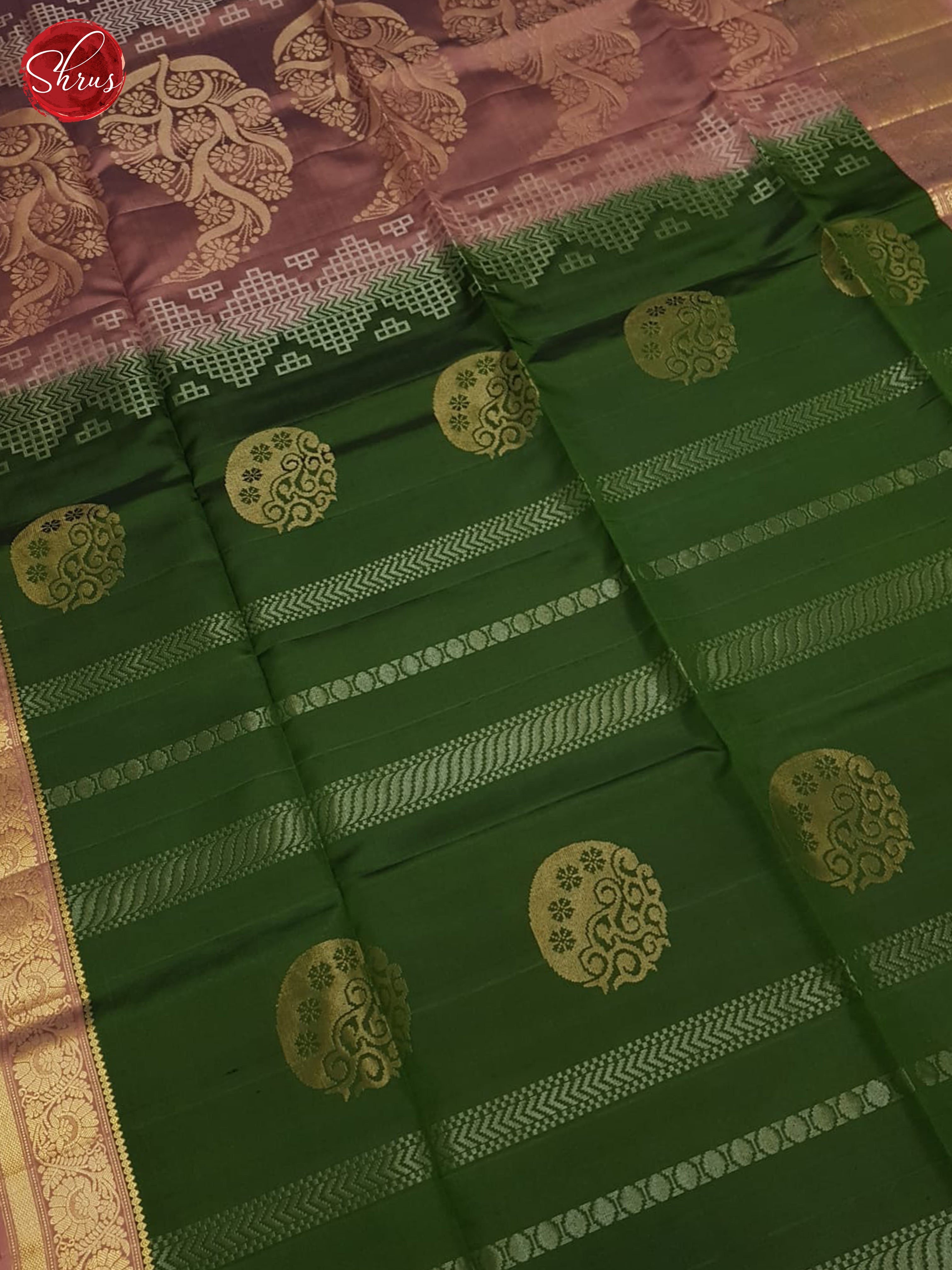 Green And Dusty Onion Pink- Soft Silk Saree - Shop on ShrusEternity.com