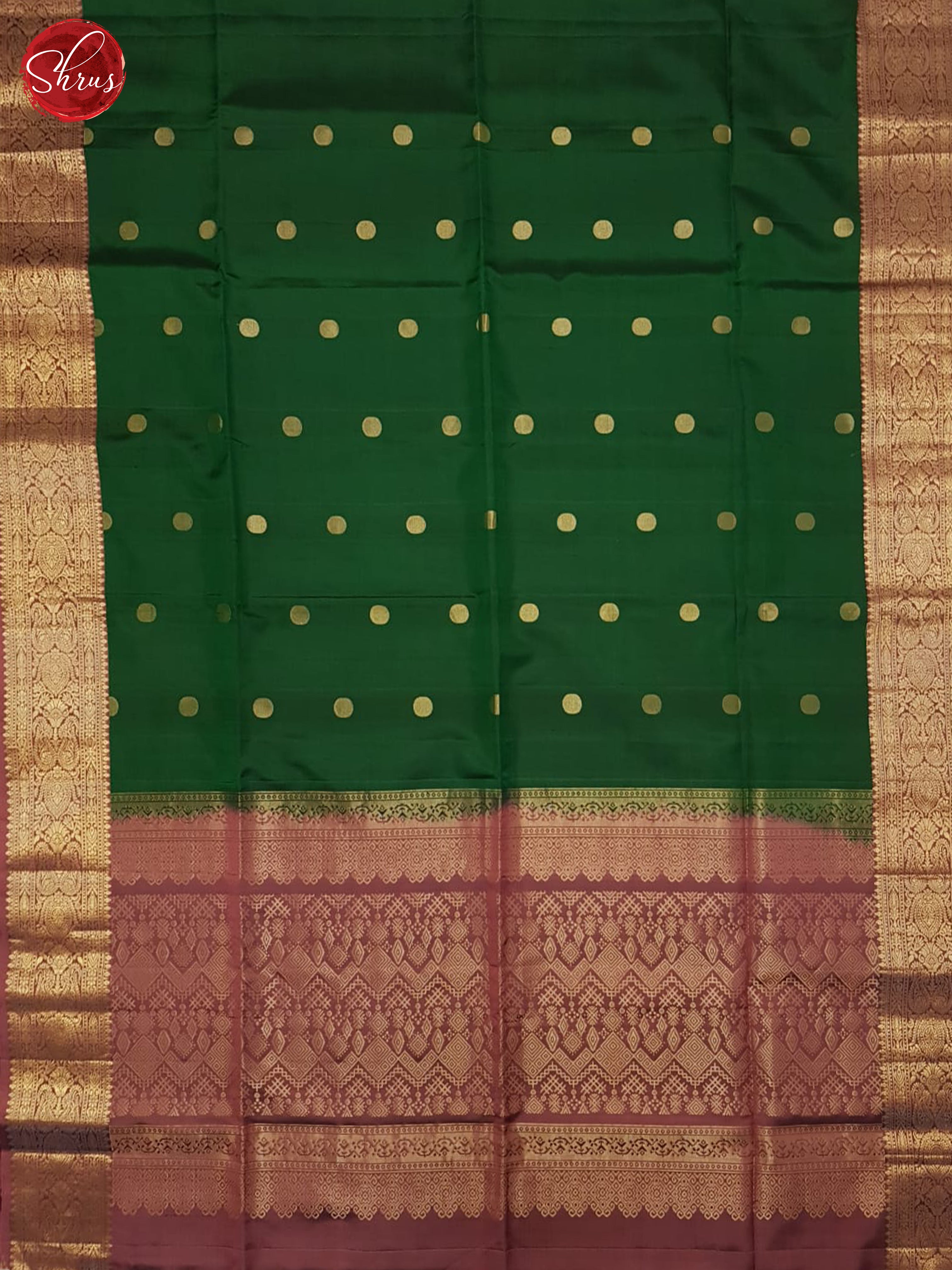 Green And Dusty Wine- Soft Silk Saree - Shop on ShrusEternity.com