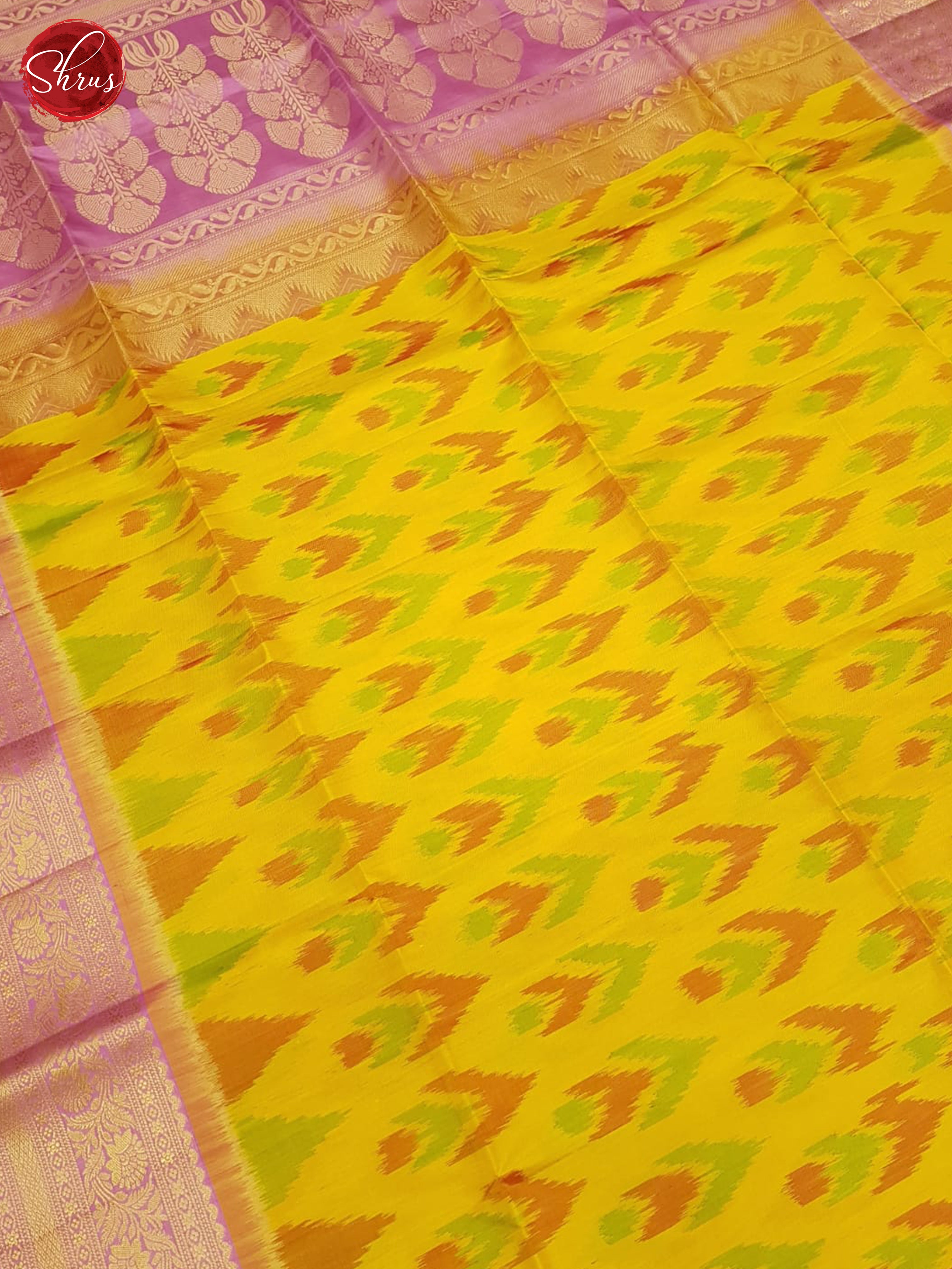 Yellow & Pink  - Soft Silk Saree - Shop on ShrusEternity.com