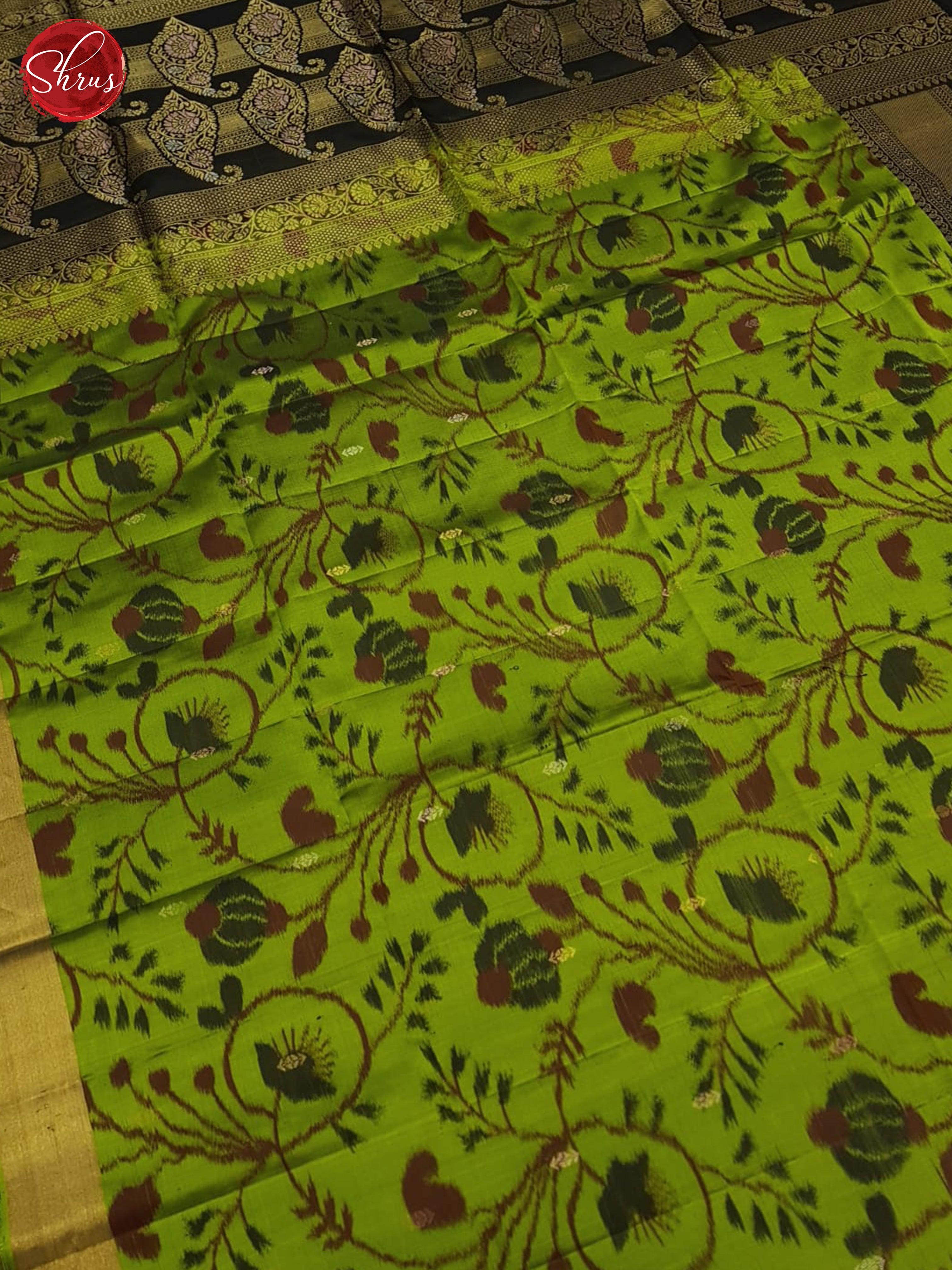 Green And Black- SOft Silk Saree - Shop on ShrusEternity.com