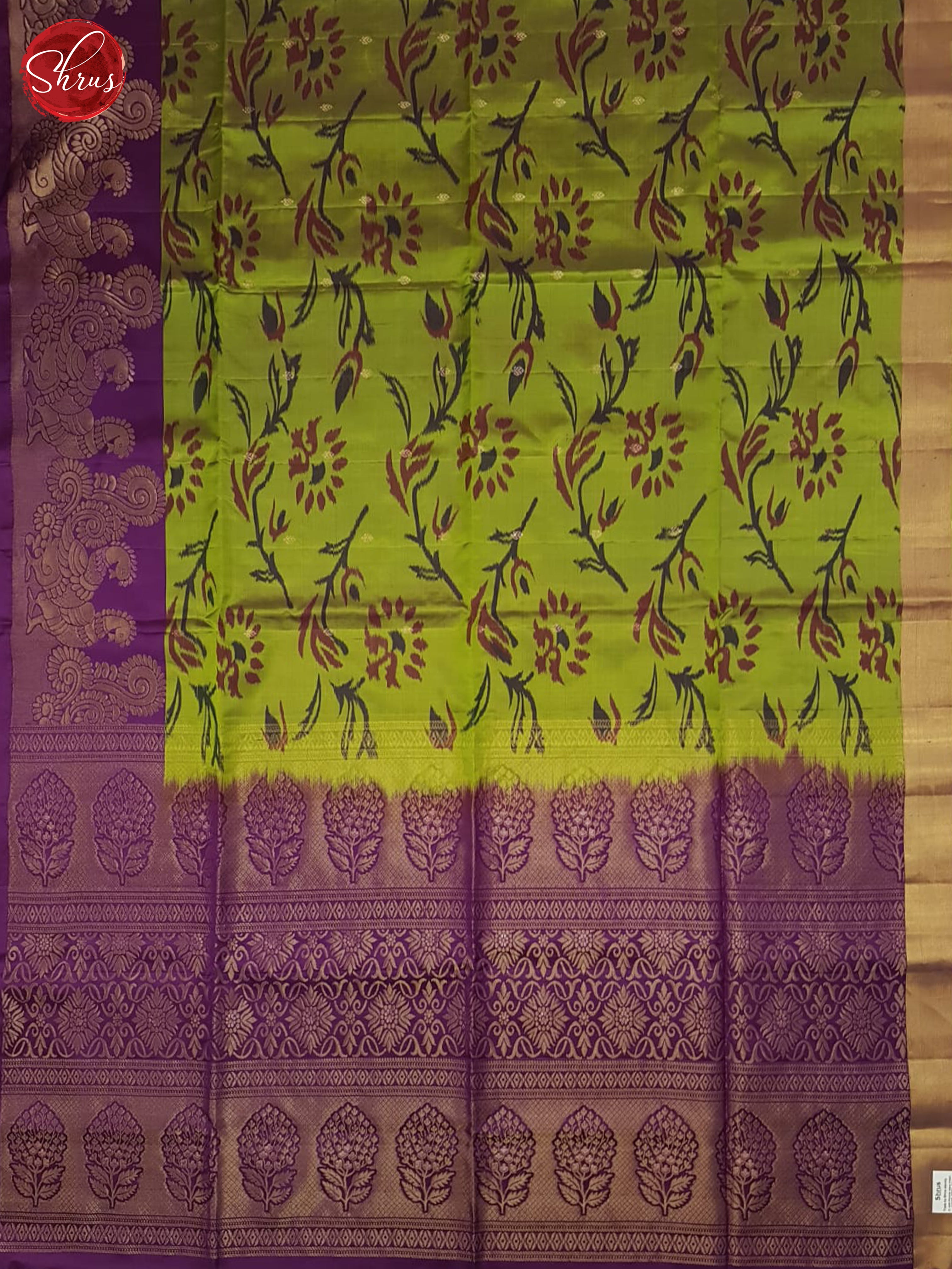 Green And Purple- Soft Silk Saree - Shop on ShrusEternity.com