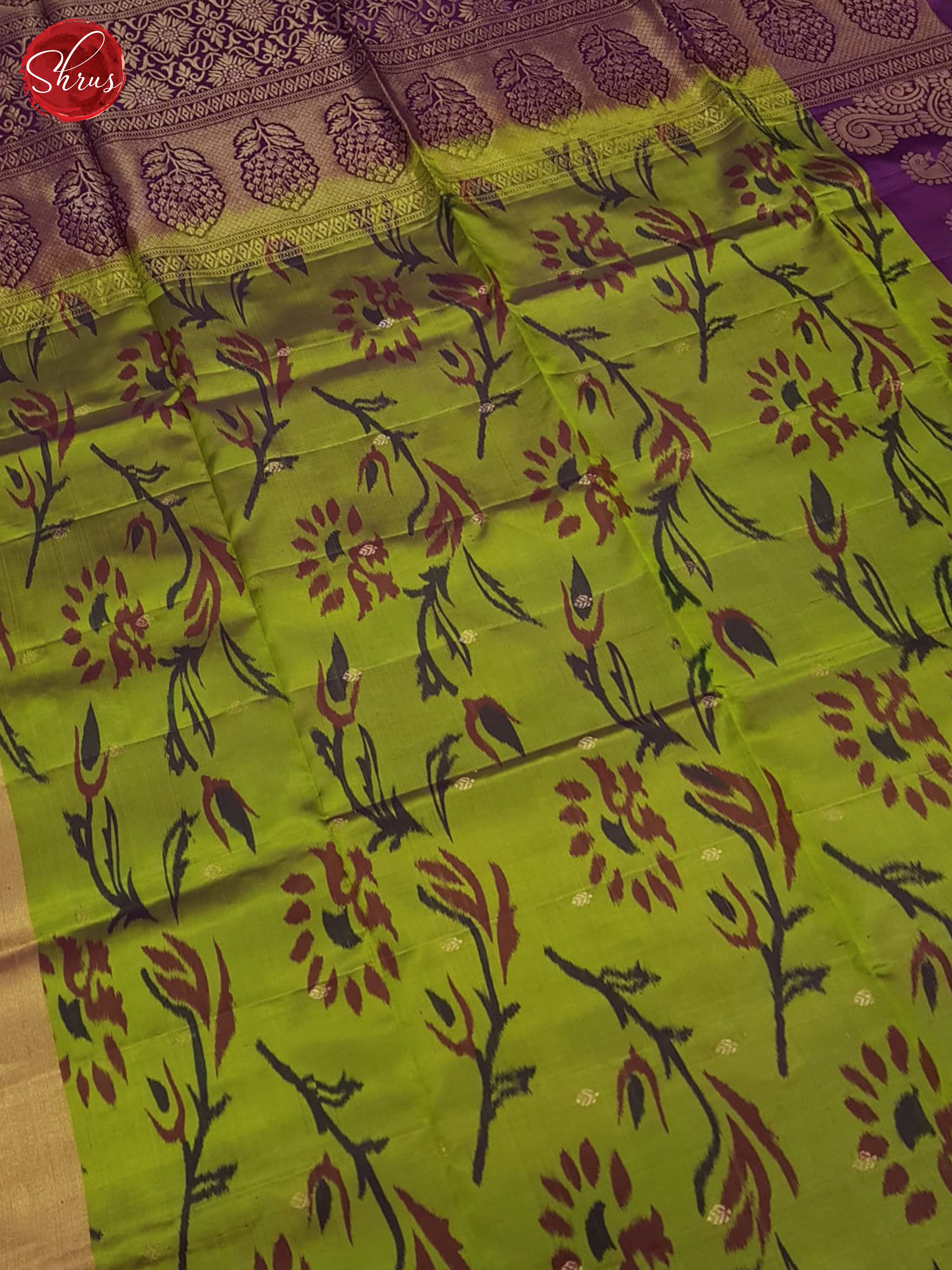 Green And Purple- Soft Silk Saree - Shop on ShrusEternity.com