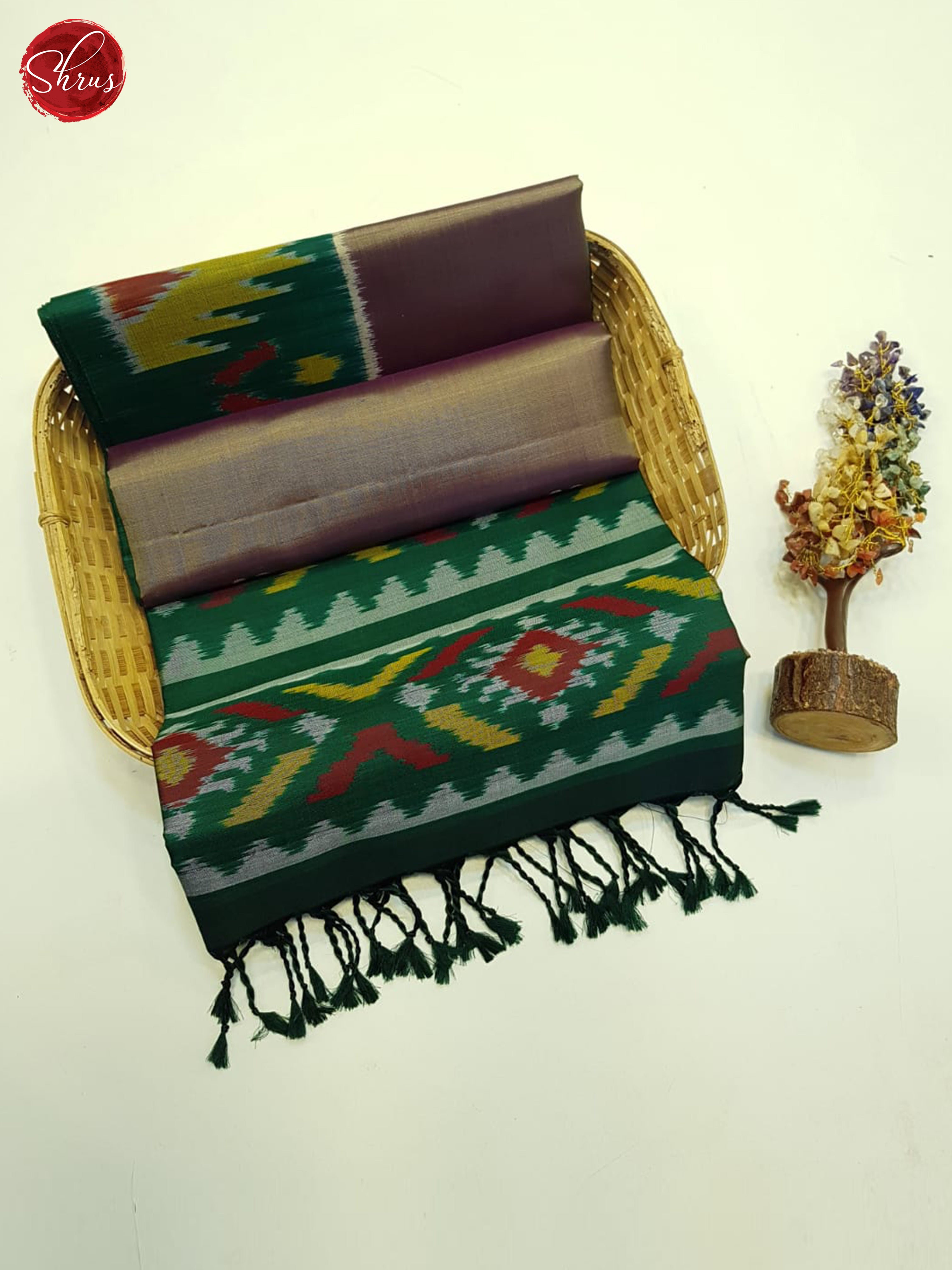 Brown And Green- Soft Silk Saree - Shop on ShrusEternity.com