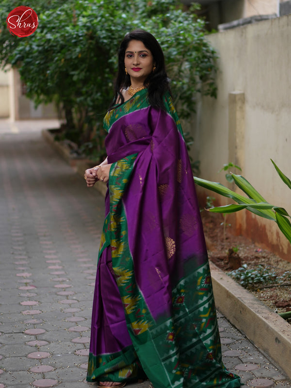 Purple RamaGreen Semi Kathan Saree.
