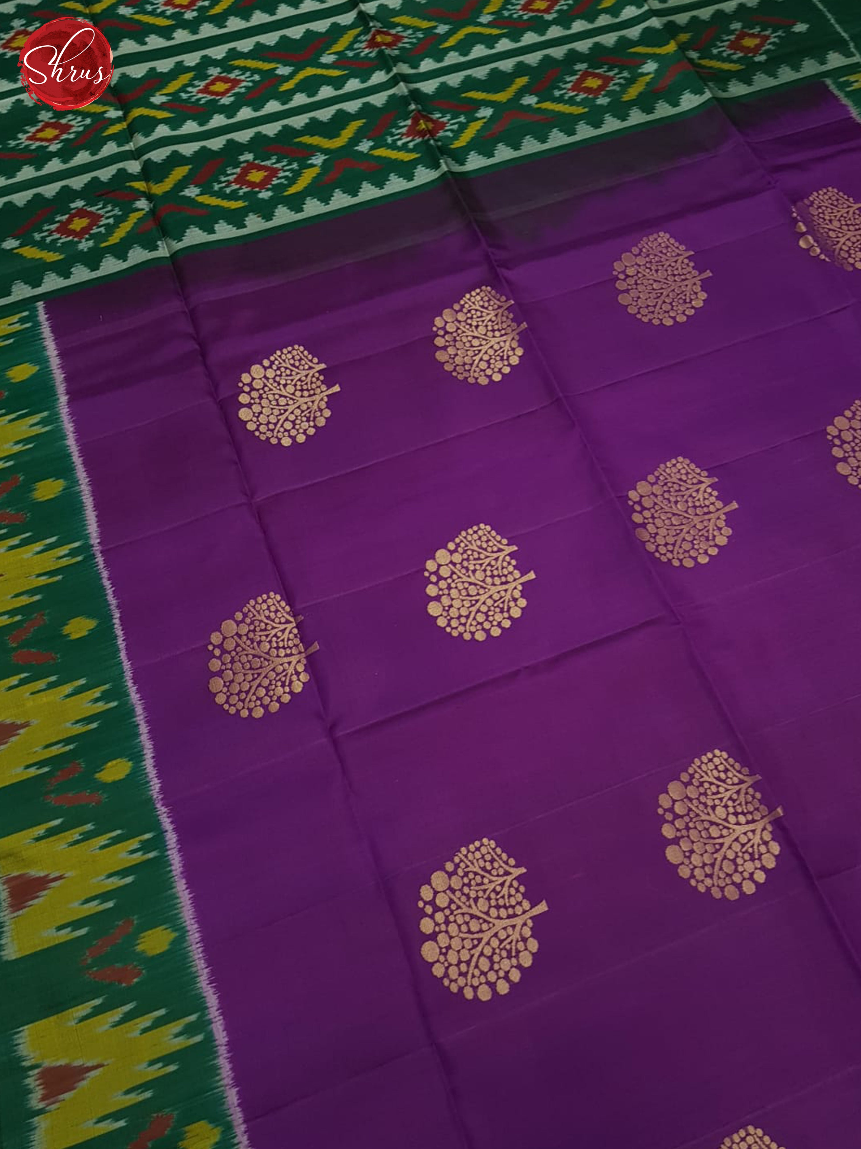 Purple And Green- Soft Silk Saree - Shop on ShrusEternity.com