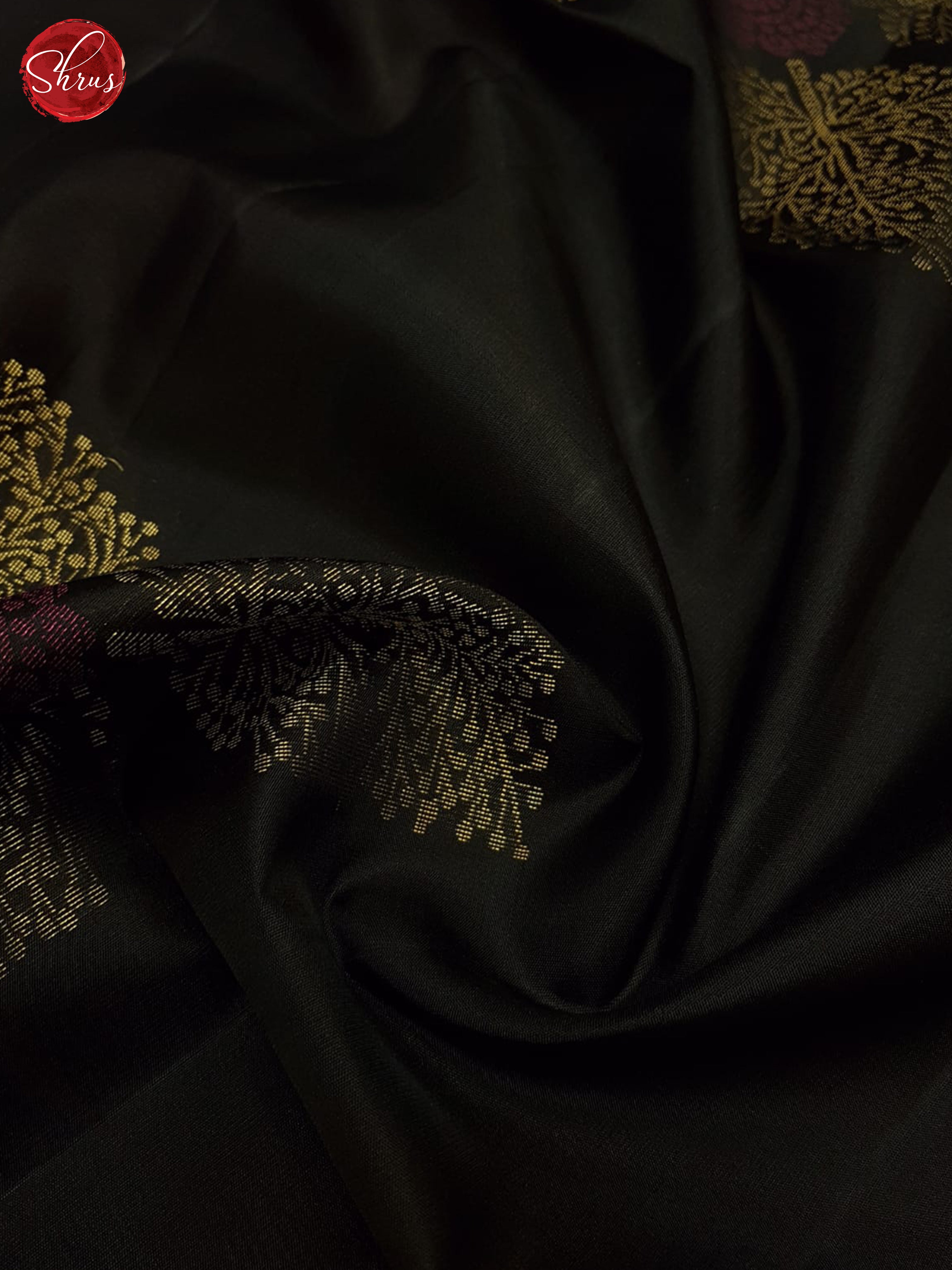 Black And Orange- Soft Silk Saree - Shop on ShrusEternity.com