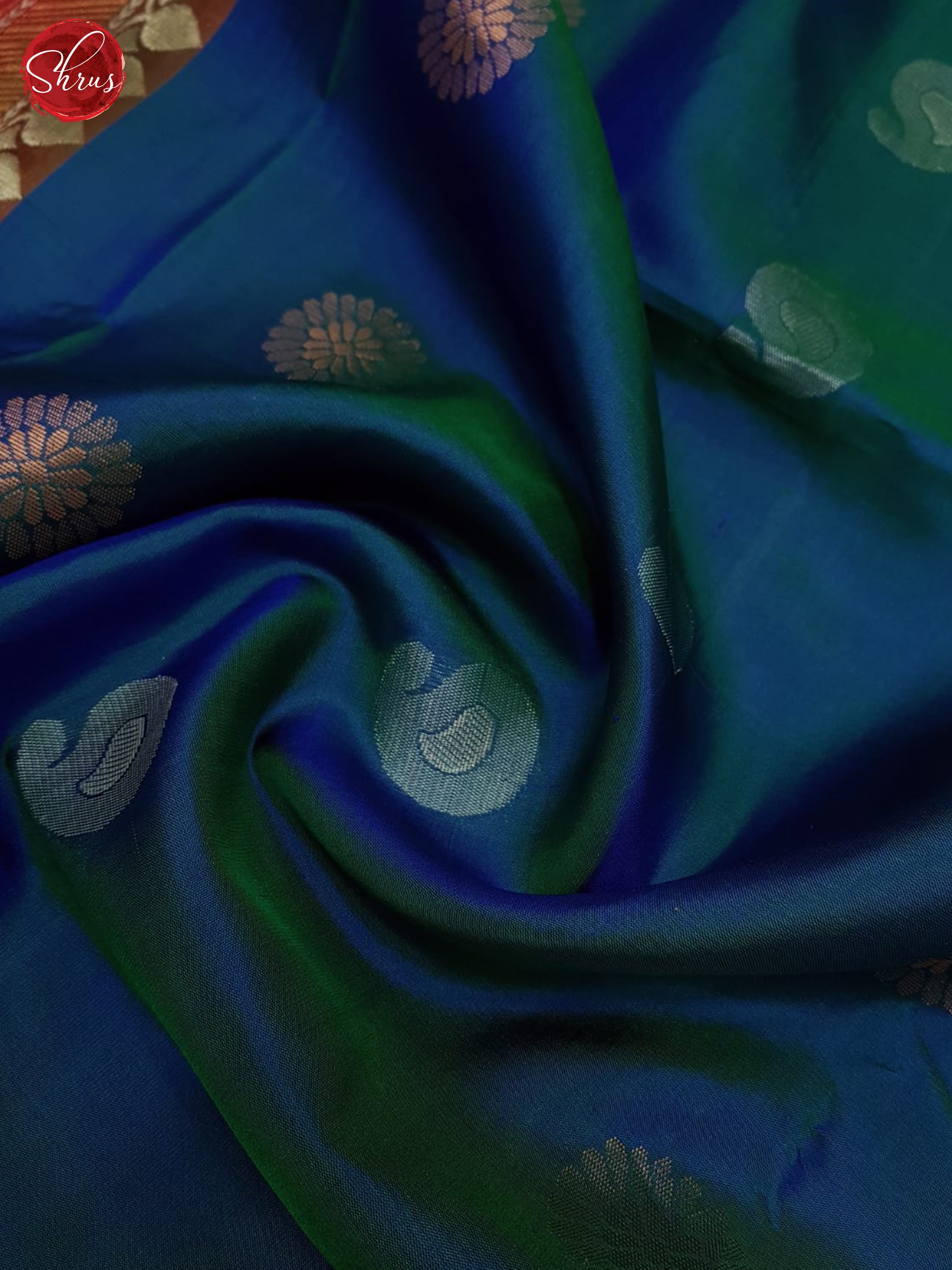 Blue And Red- Soft Silk Saree - Shop on ShrusEternity.com