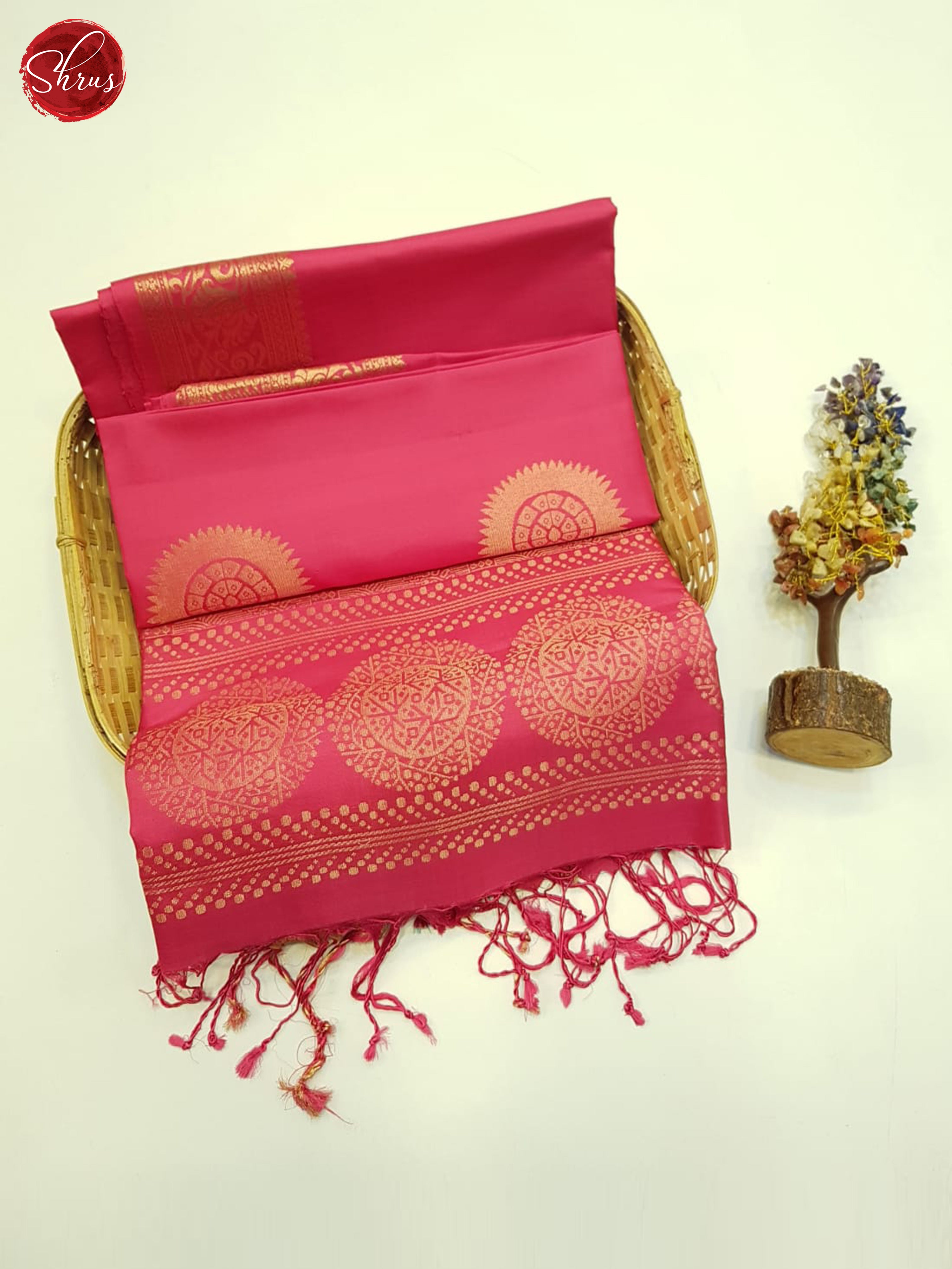 Pink(Single Tone)- Soft Silk Saree - Shop on ShrusEternity.com