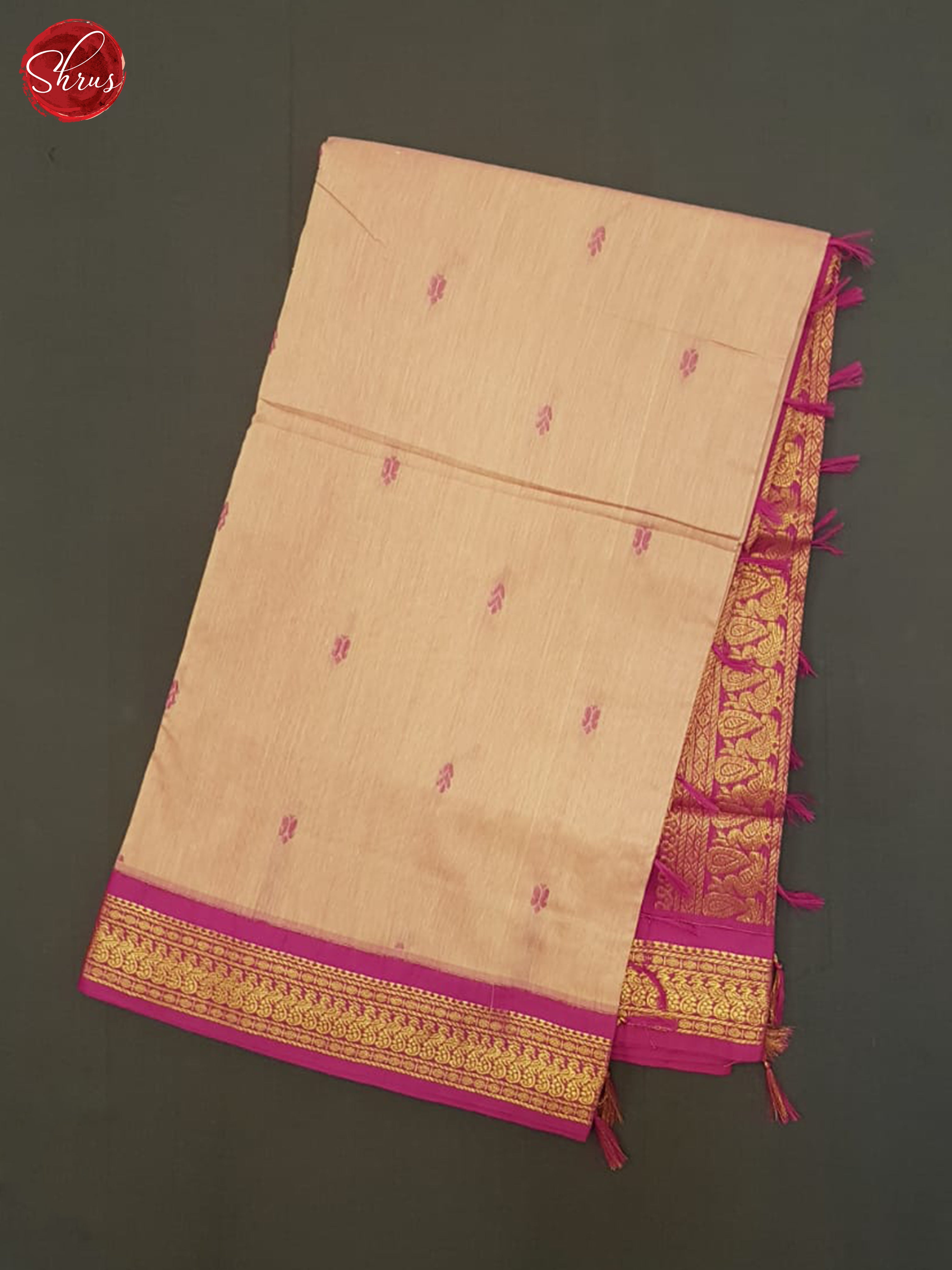 Beige And Pink- Kalyani Cotton saree - Shop on ShrusEternity.com