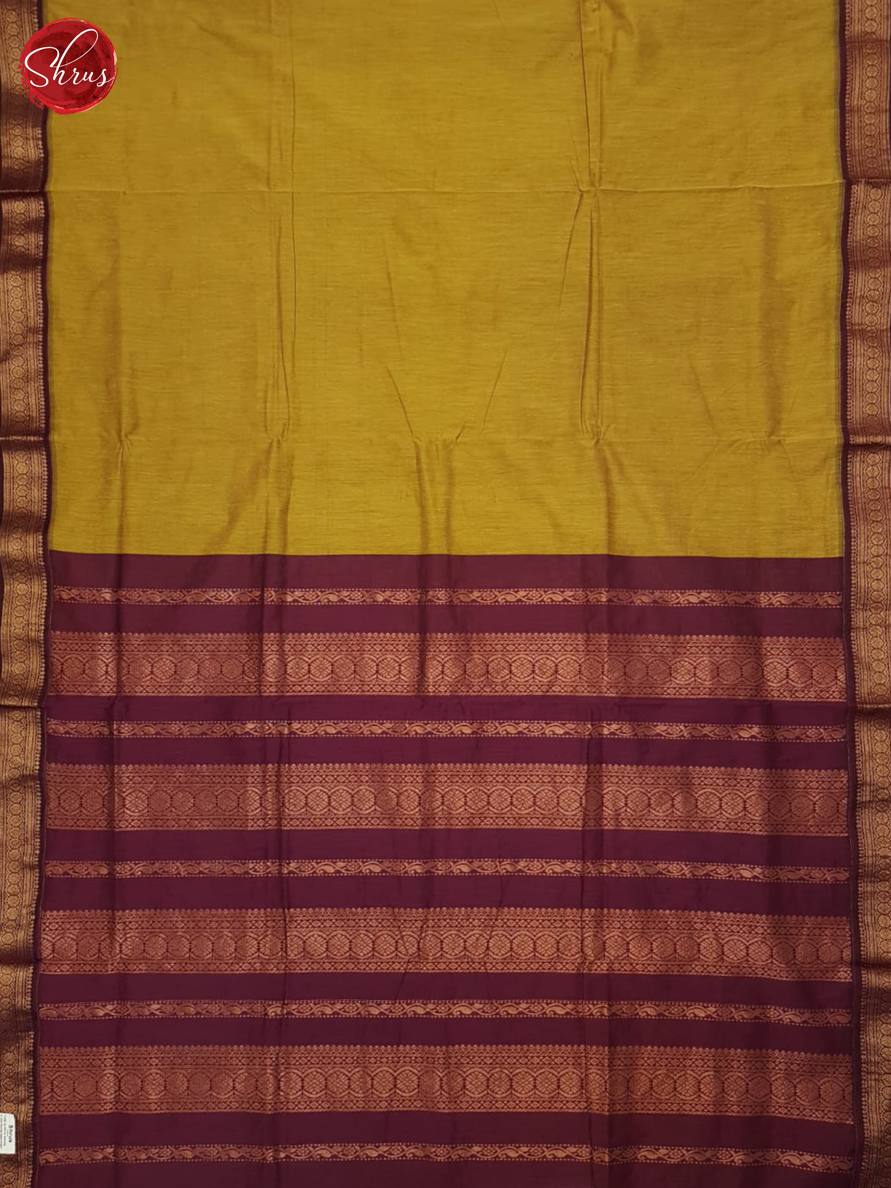 Mustard And Maroon- Kalyani Silk Cotton - Shop on ShrusEternity.com