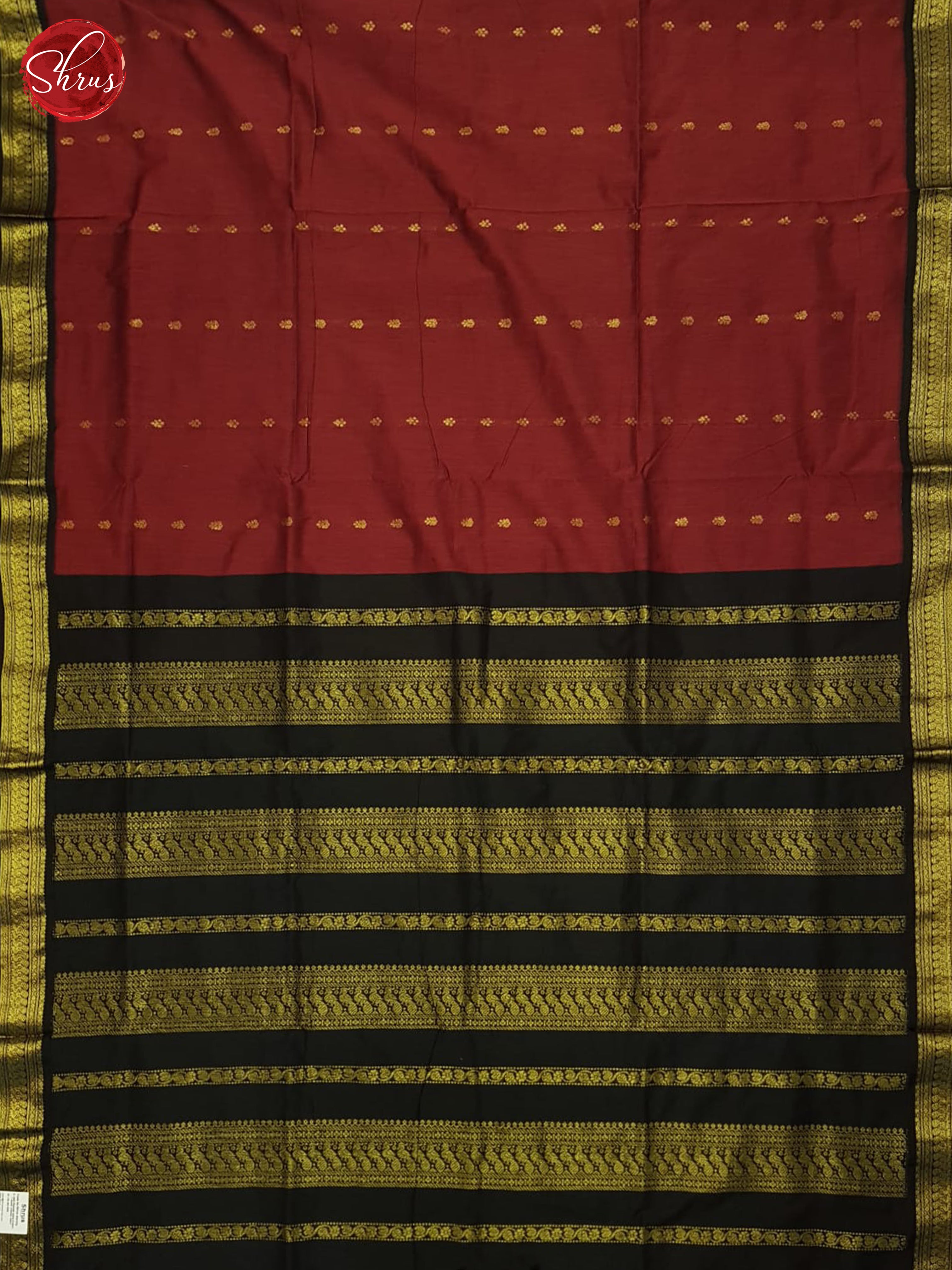 Arakku Maroon And Black- Kalyani Cotton Saree - Shop on ShrusEternity.com