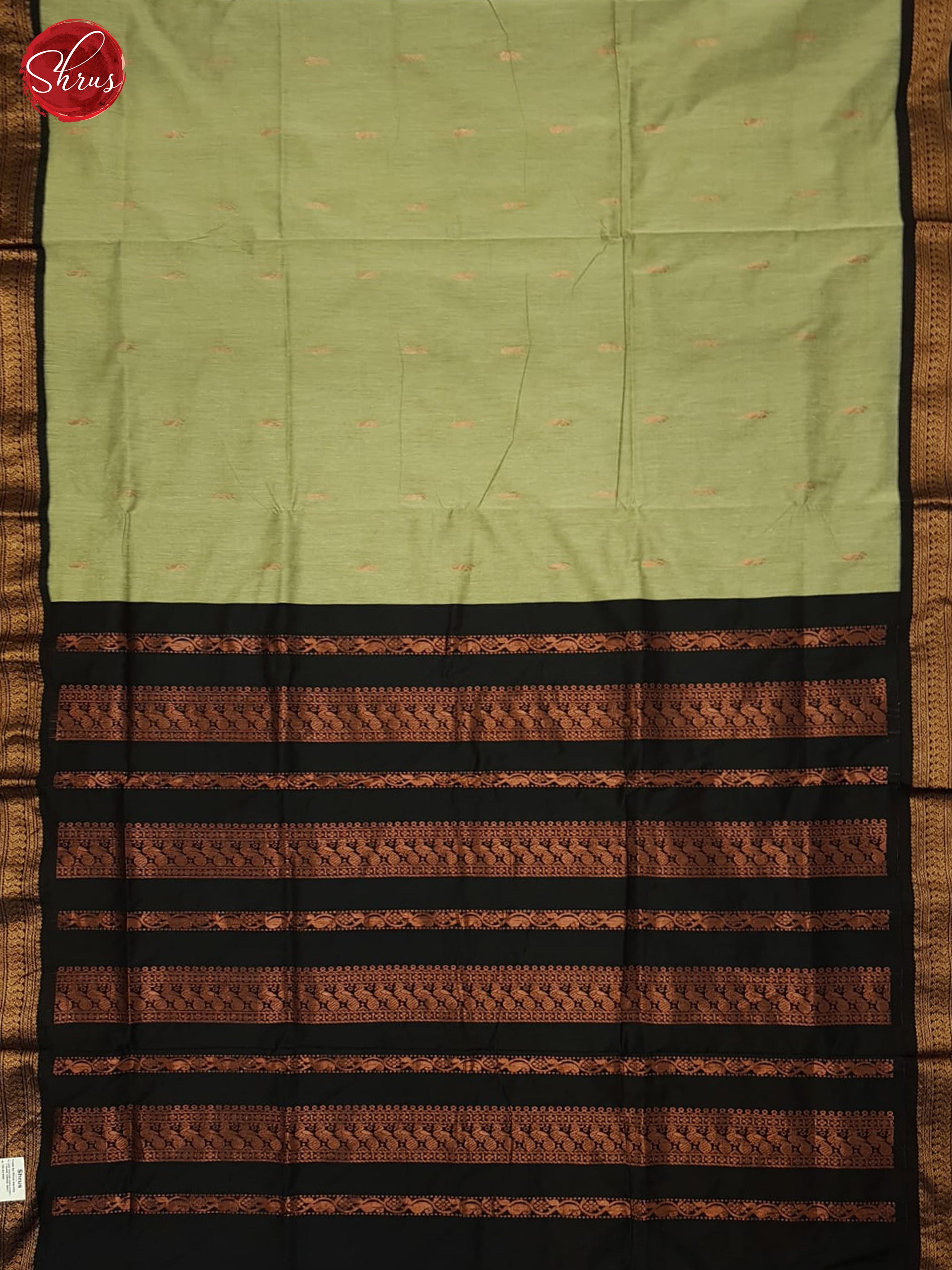 Elachi Green And Black-Kalyani Cotton Saree - Shop on ShrusEternity.com