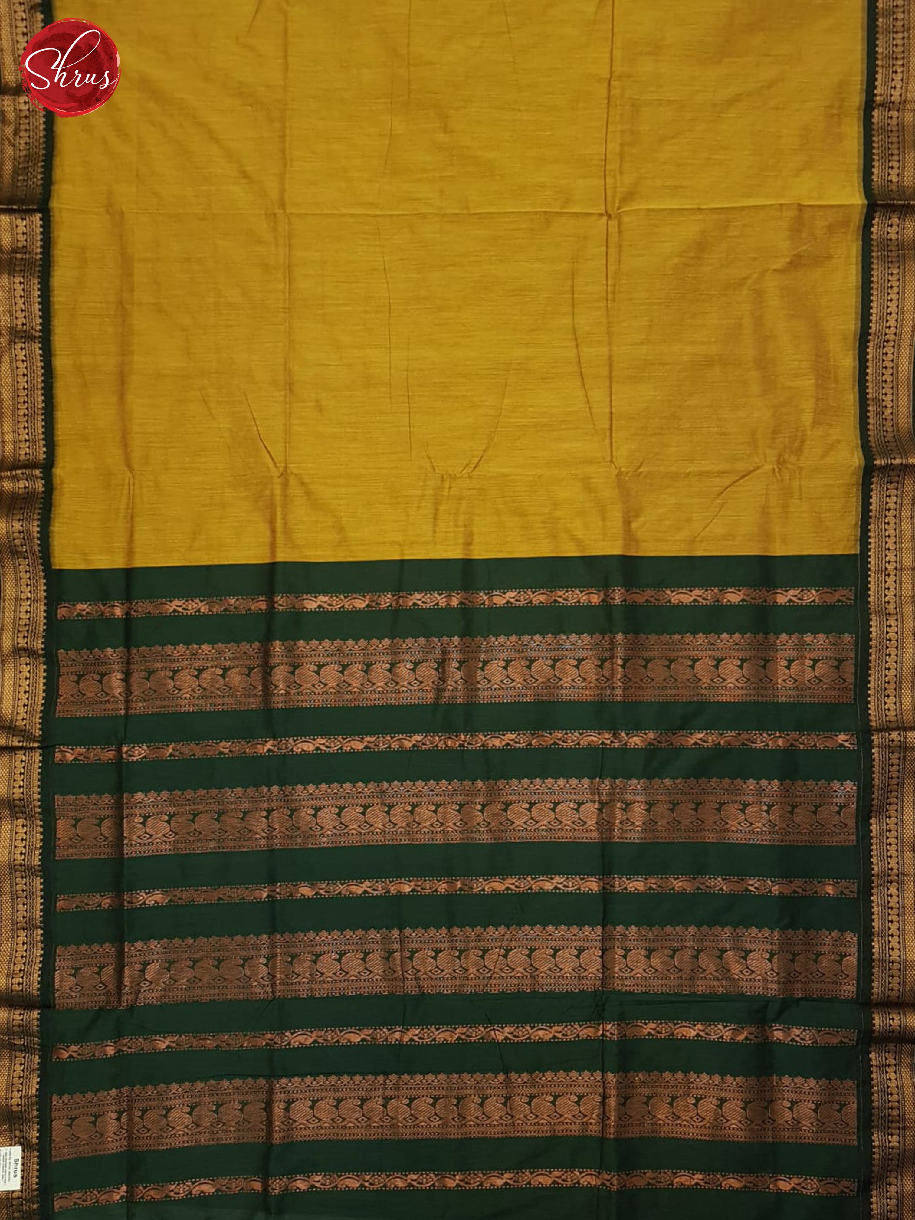 Mustard And Green-Kalyani Cotton Saree - Shop on ShrusEternity.com