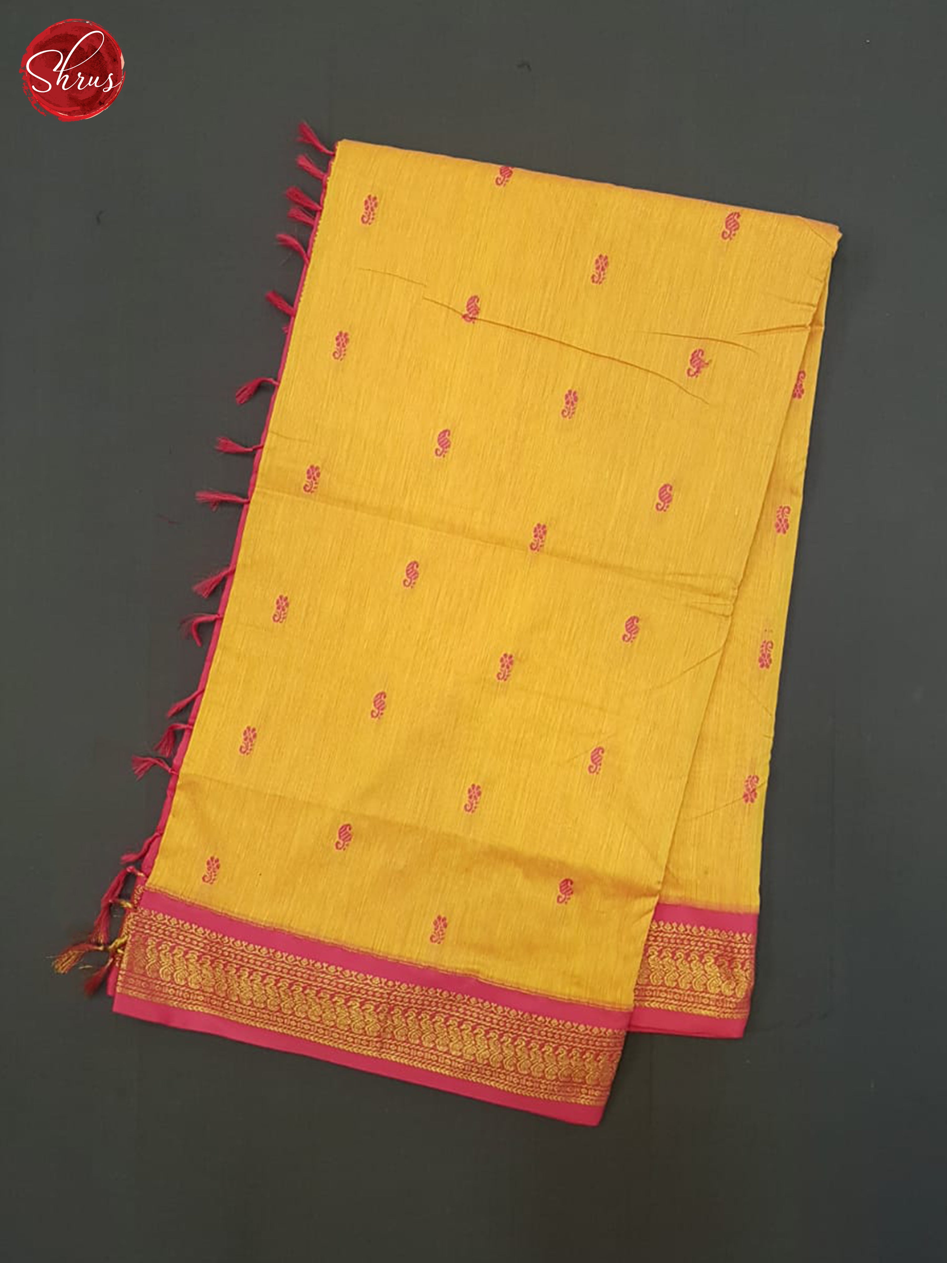 Yellow And Pink-Kalyani Cotton Saree - Shop on ShrusEternity.com