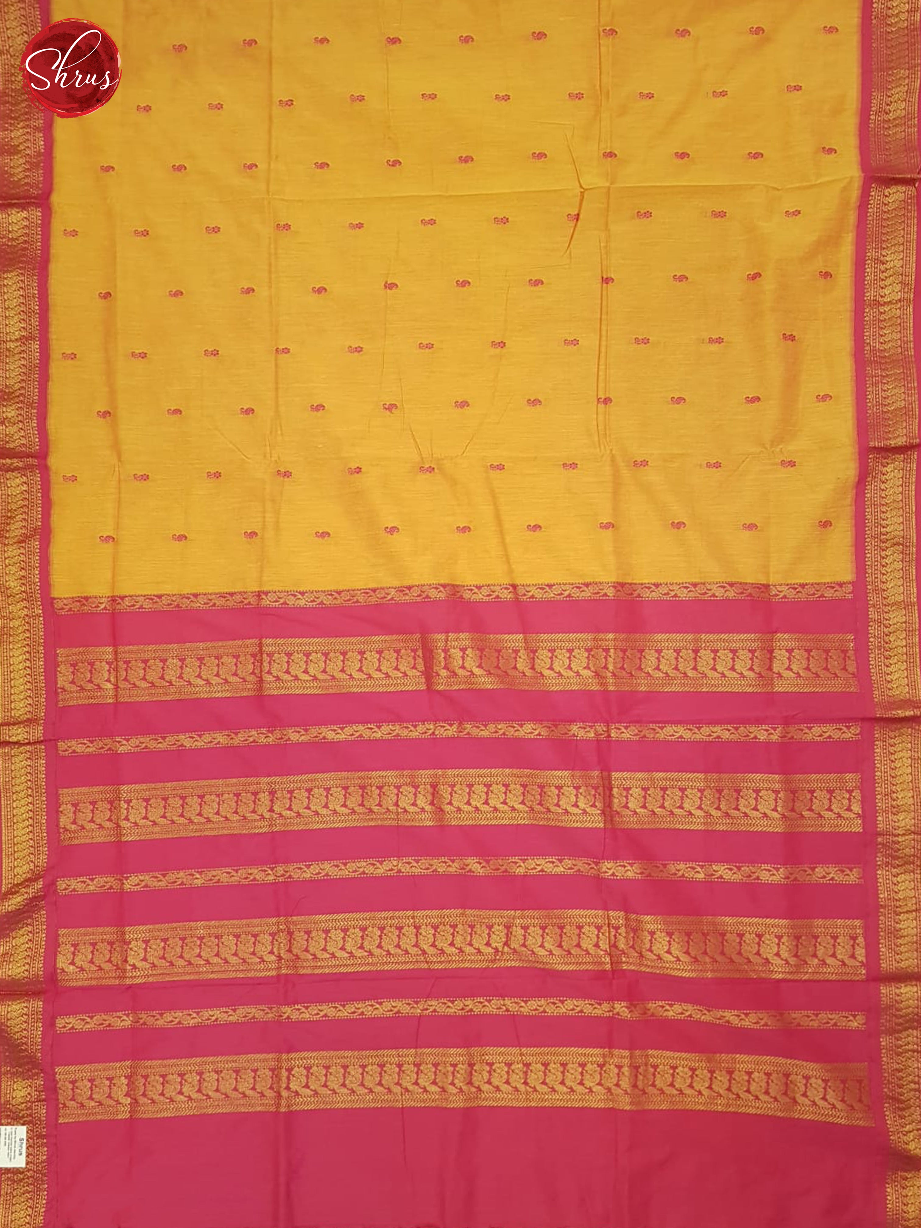 Yellow And Pink-Kalyani Cotton Saree - Shop on ShrusEternity.com