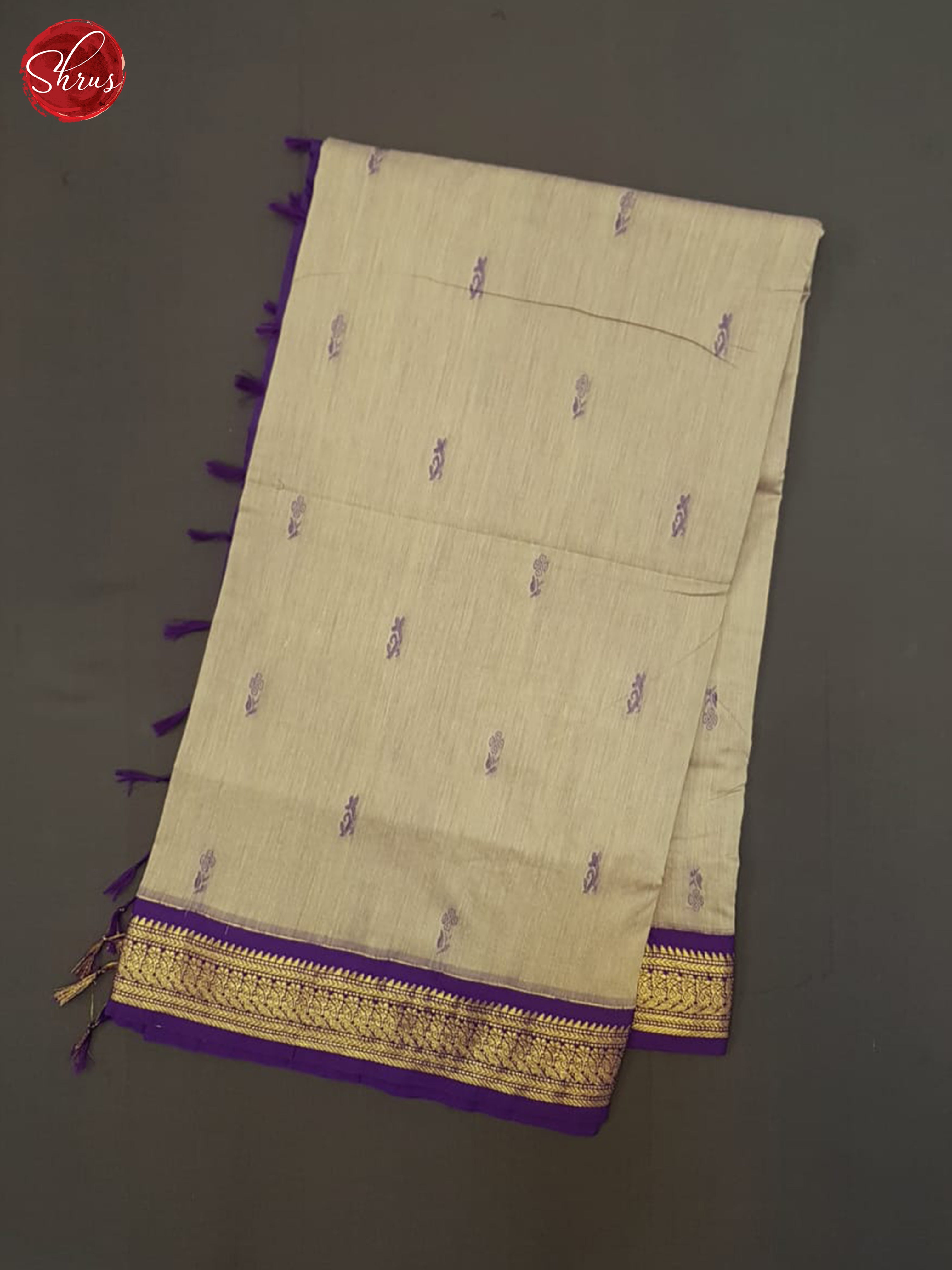 Grey And Blue-Kalyani Cotton Saree - Shop on ShrusEternity.com