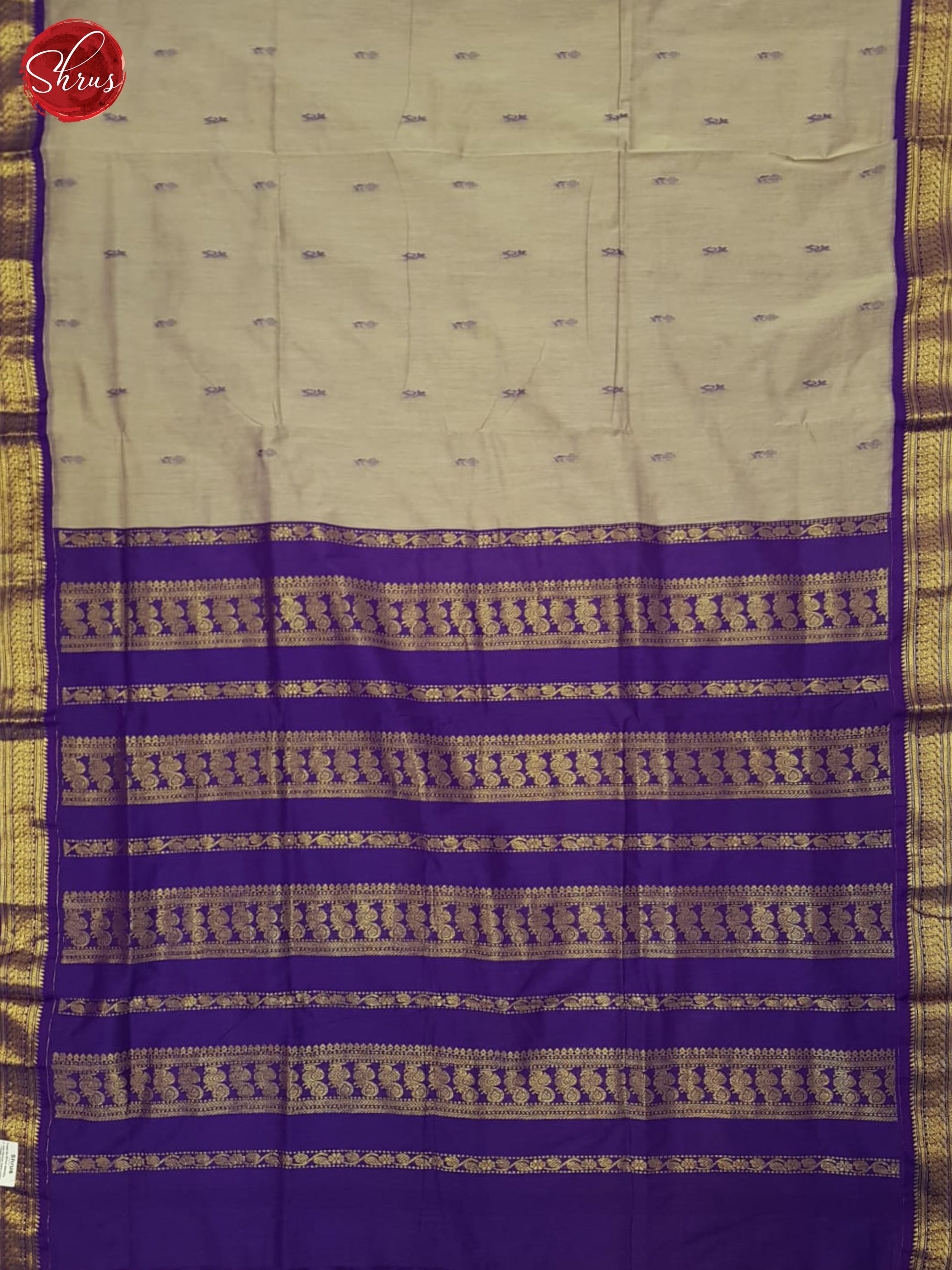 Grey And Blue-Kalyani Cotton Saree - Shop on ShrusEternity.com