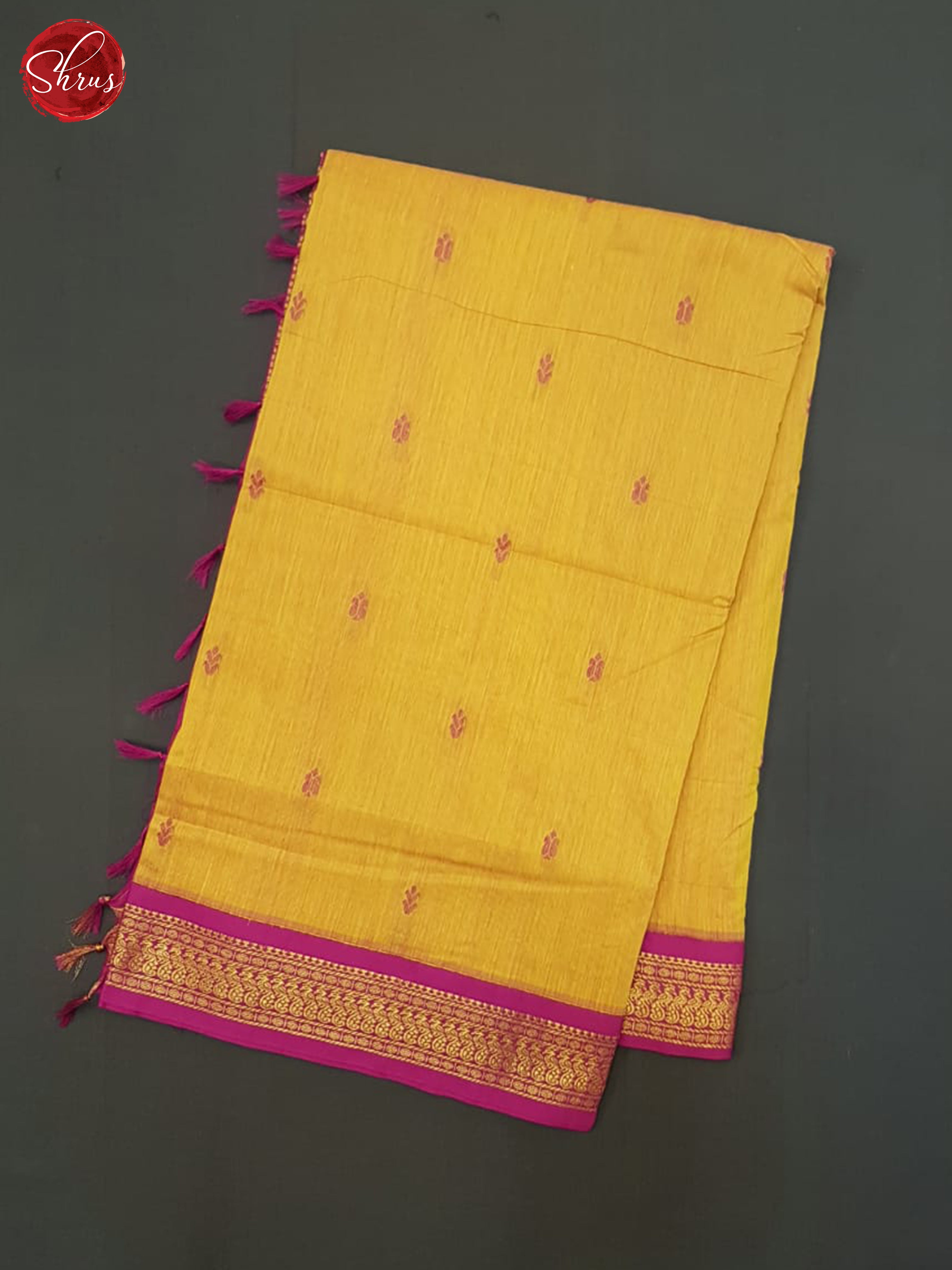 Mustard And Pink- Kalyani Cotton Saree - Shop on ShrusEternity.com