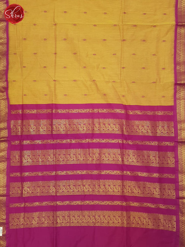 Mustard And Pink- Kalyani Cotton Saree - Shop on ShrusEternity.com