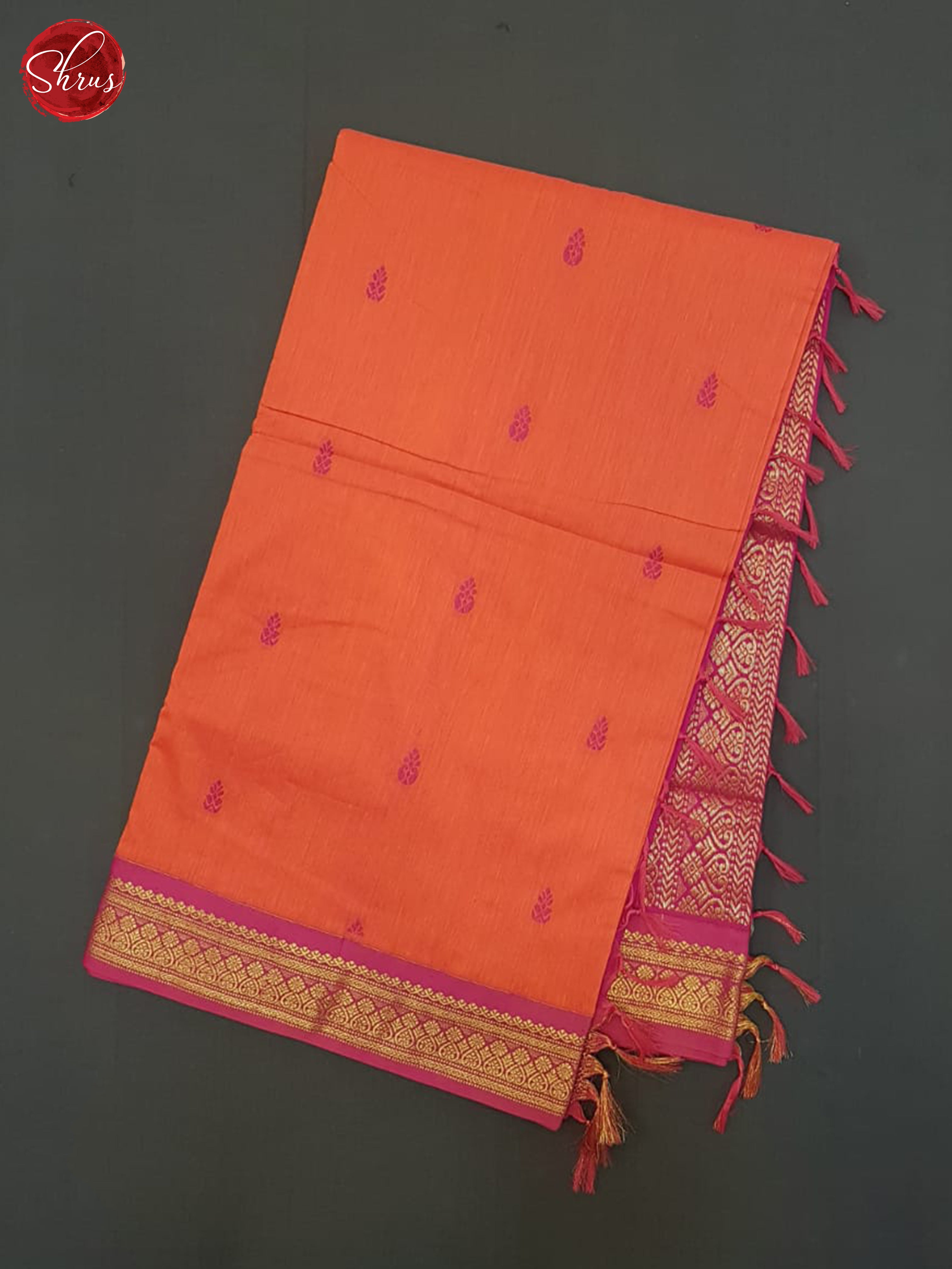 Orange And Pink- Kalyani Cotton Saree - Shop on ShrusEternity.com