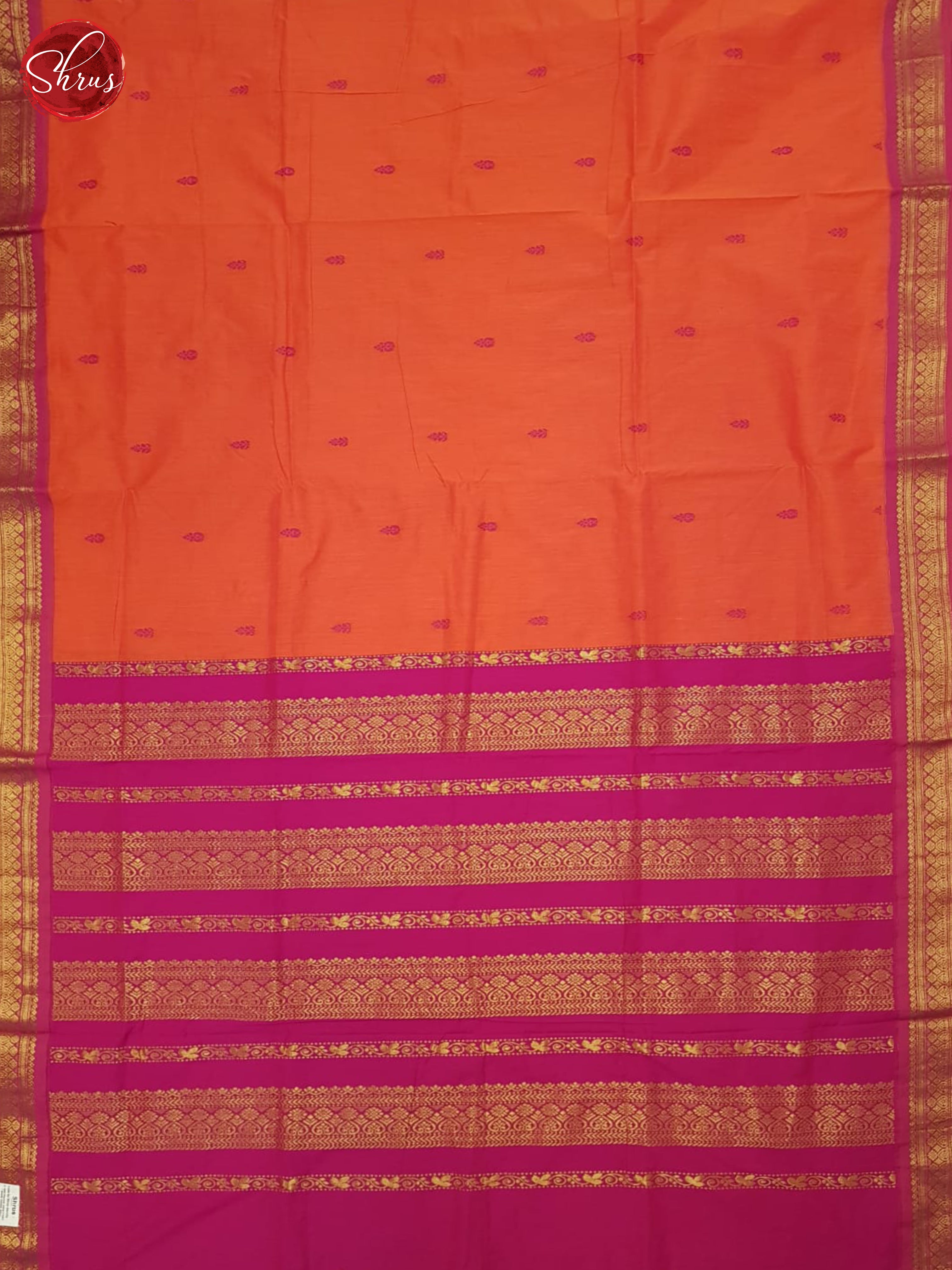 Orange And Pink- Kalyani Cotton Saree - Shop on ShrusEternity.com