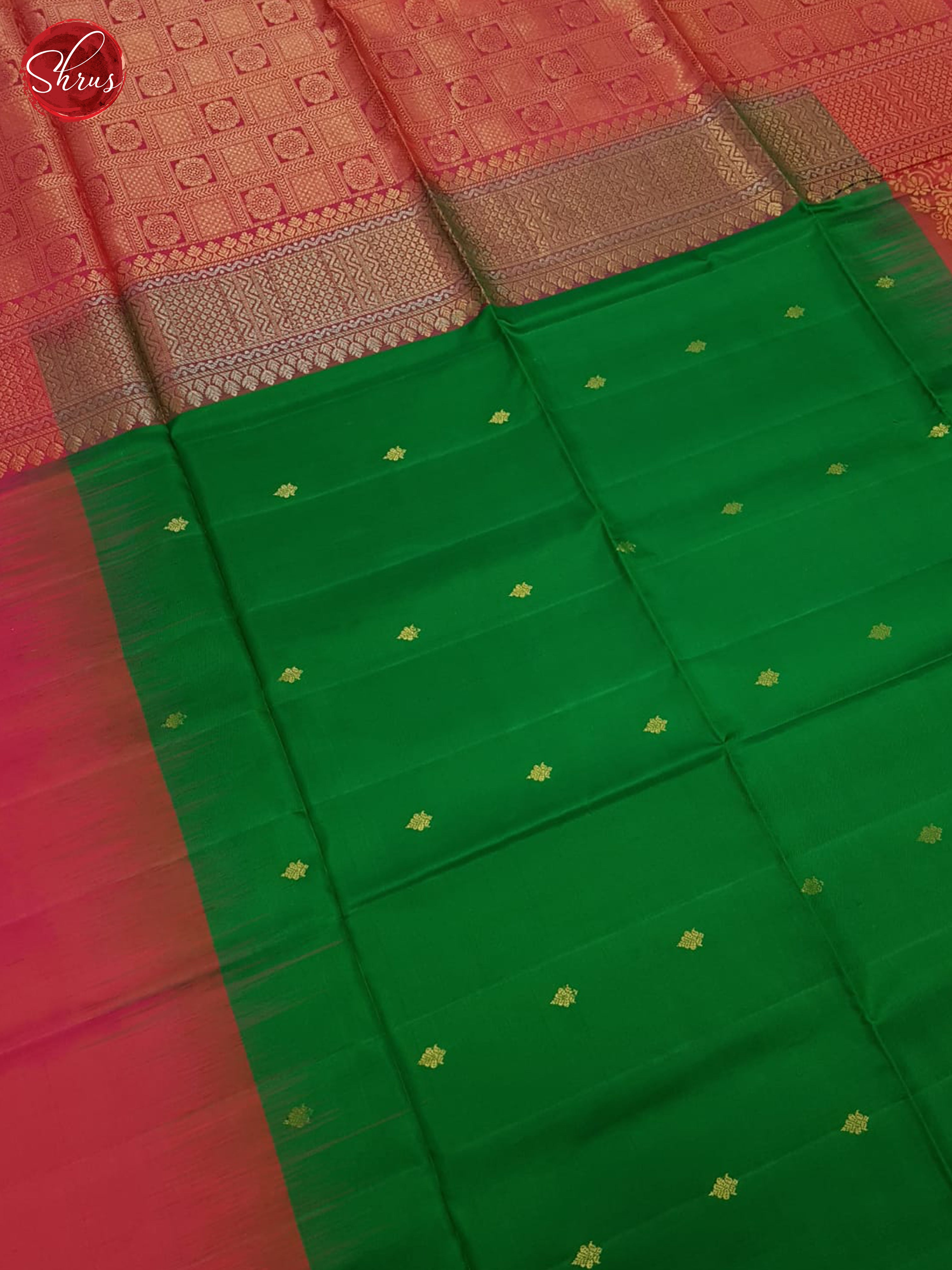 Green And Pink- soft Silk Saree - Shop on ShrusEternity.com