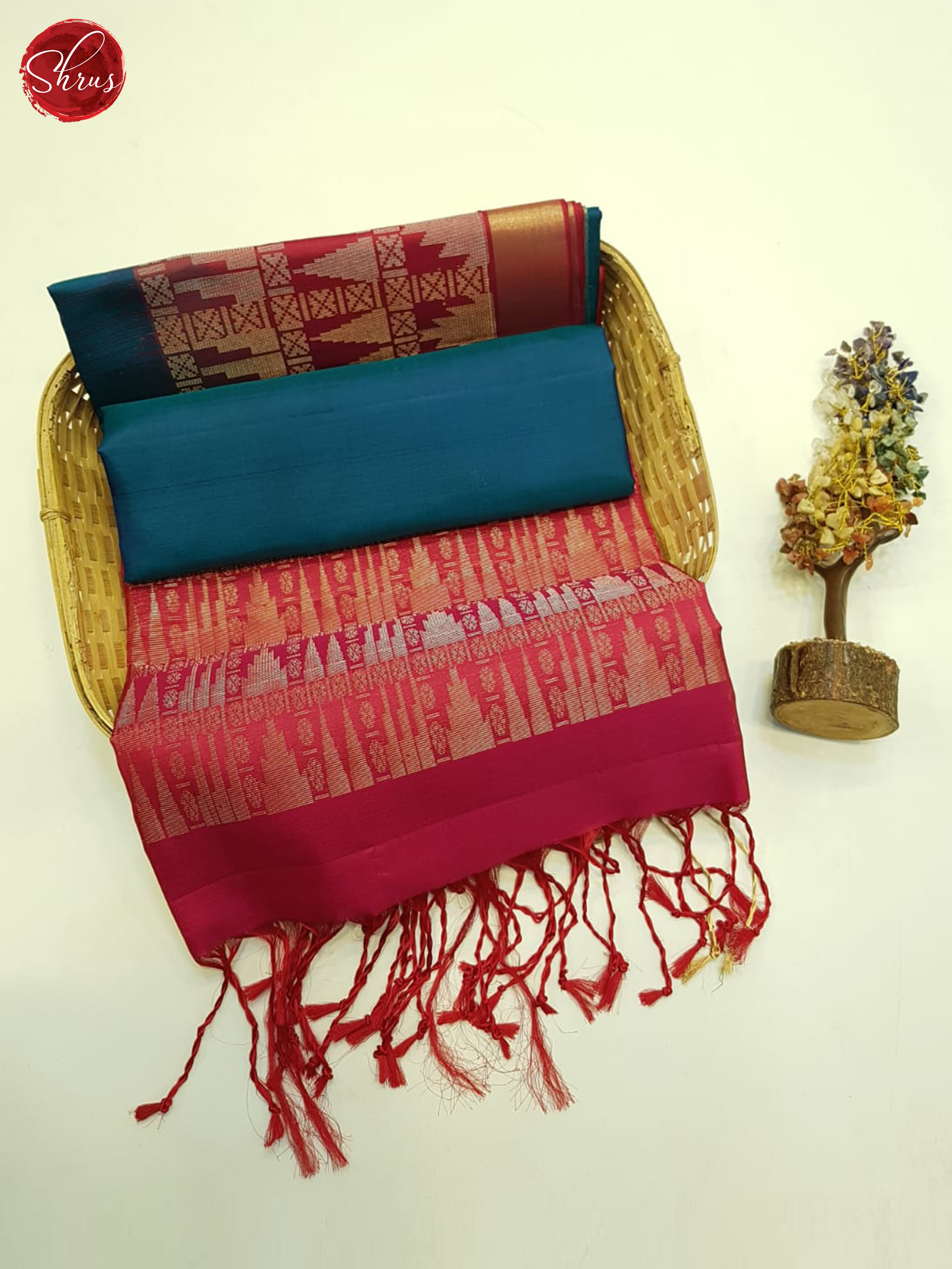 Blue And Pink- Soft Silk Saree - Shop on ShrusEternity.com