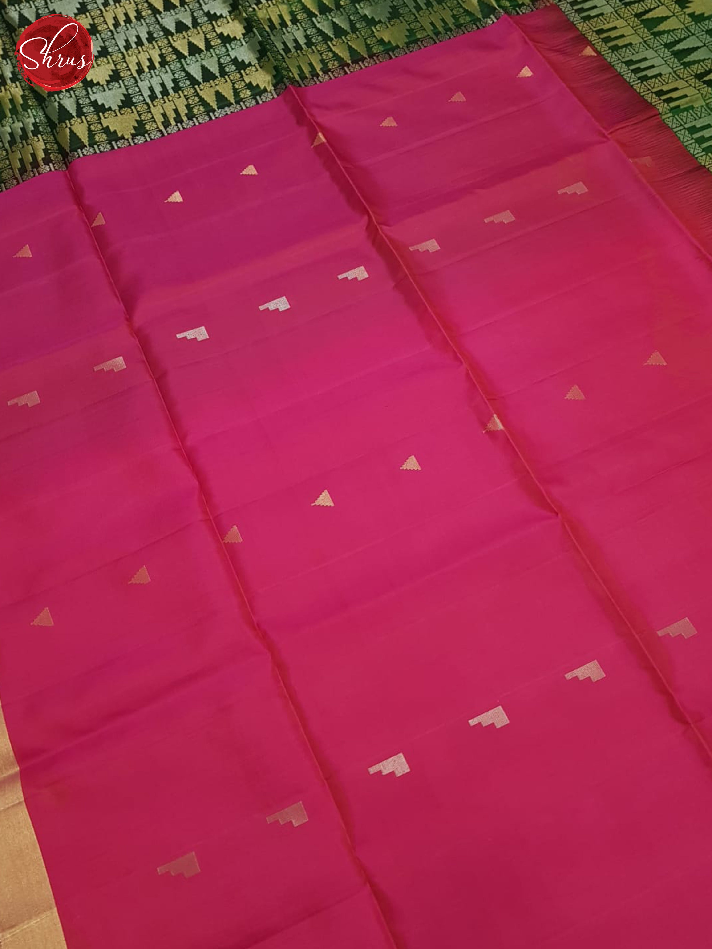 Pink & Green  - Soft Silk Saree - Shop on ShrusEternity.com