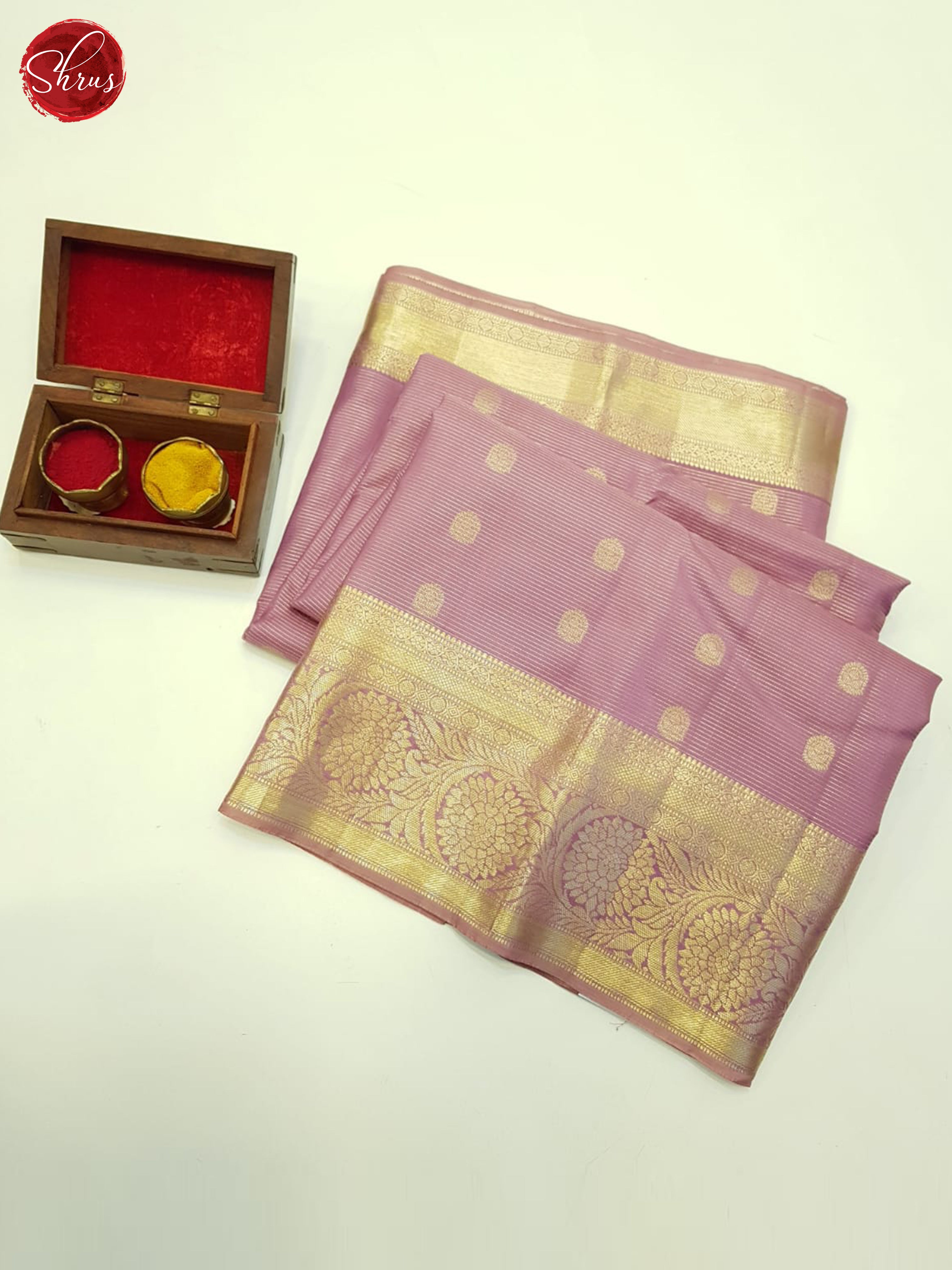 Dusty Mild Lavender(Single Tone)- Kanchipuram Silk Saree - Shop on ShrusEternity.com