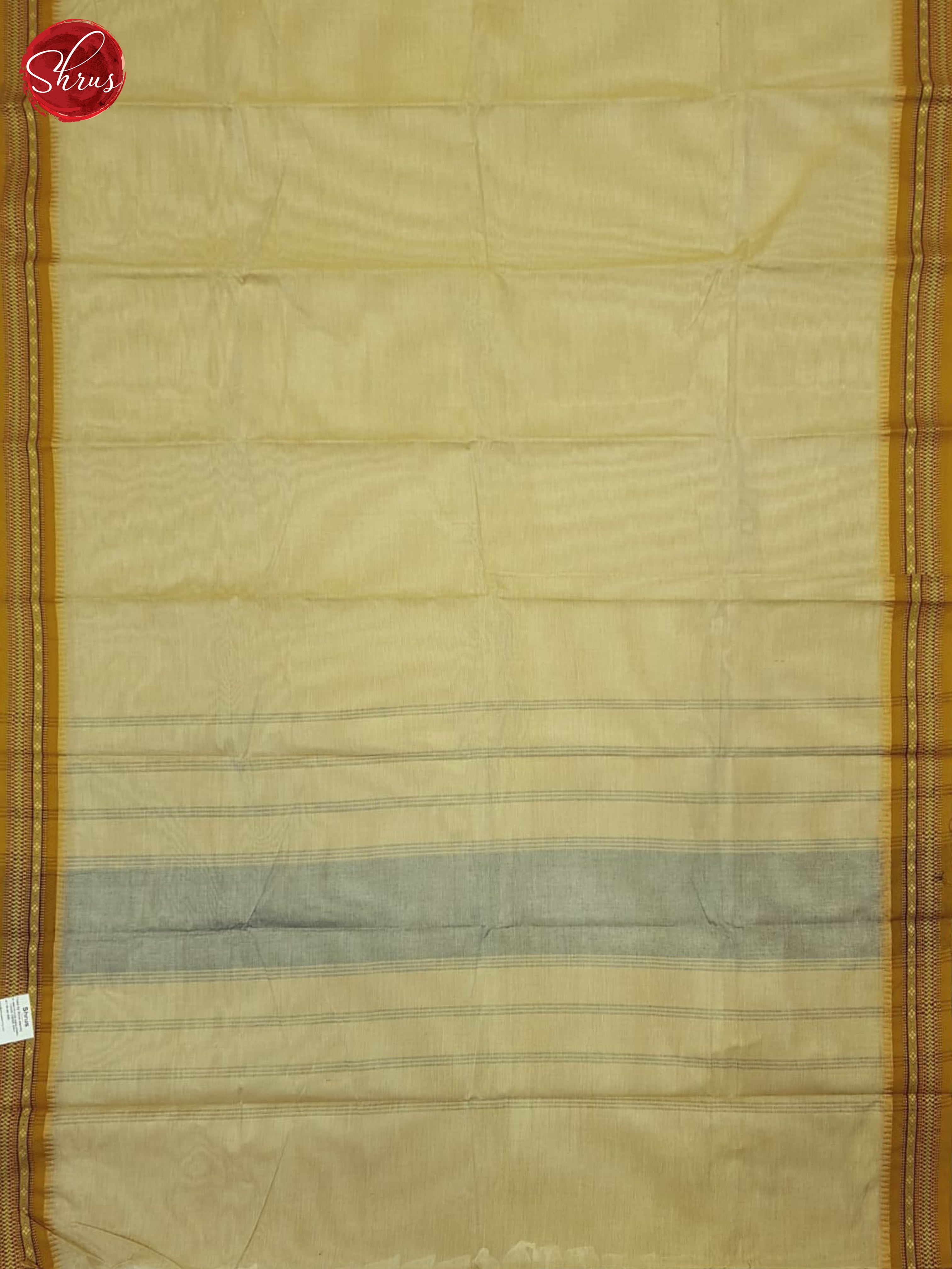 Beige And Mustard- Chettinad Cotton saree - Shop on ShrusEternity.com