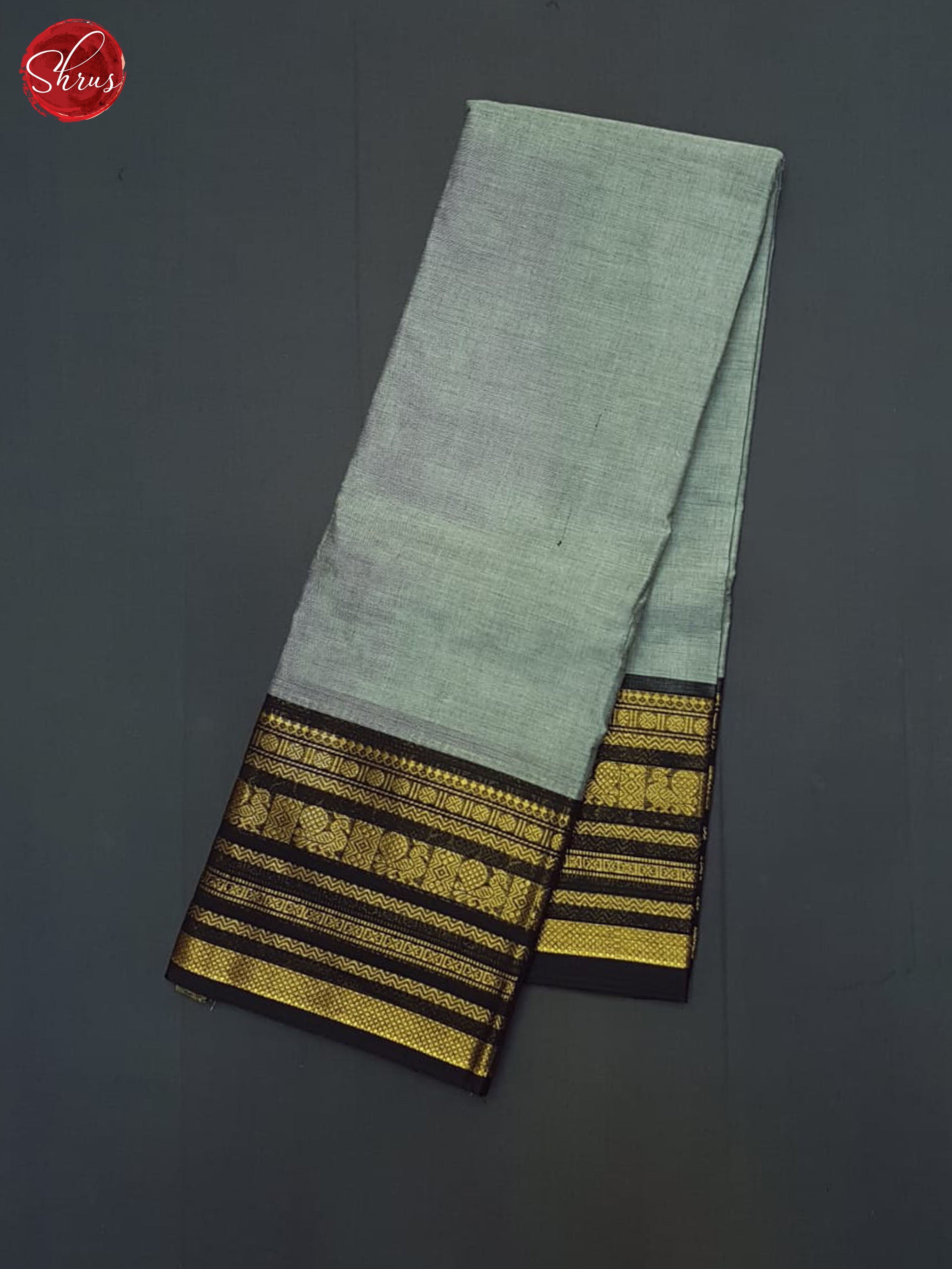 Grey And Black- Chettinad Cotton Saree - Shop on ShrusEternity.com