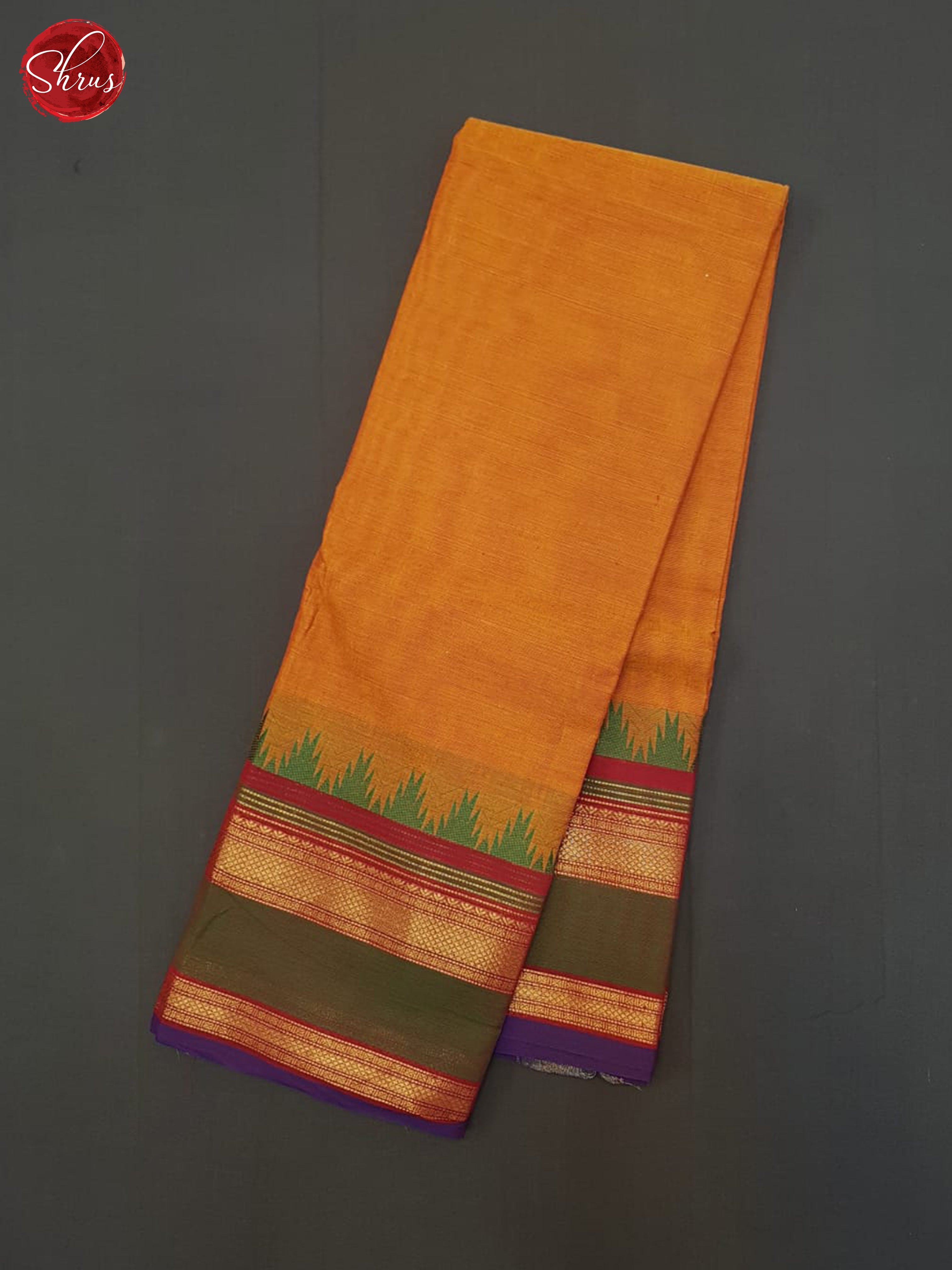 Orange And Purple- Chettinad Cotton Saree - Shop on ShrusEternity.com