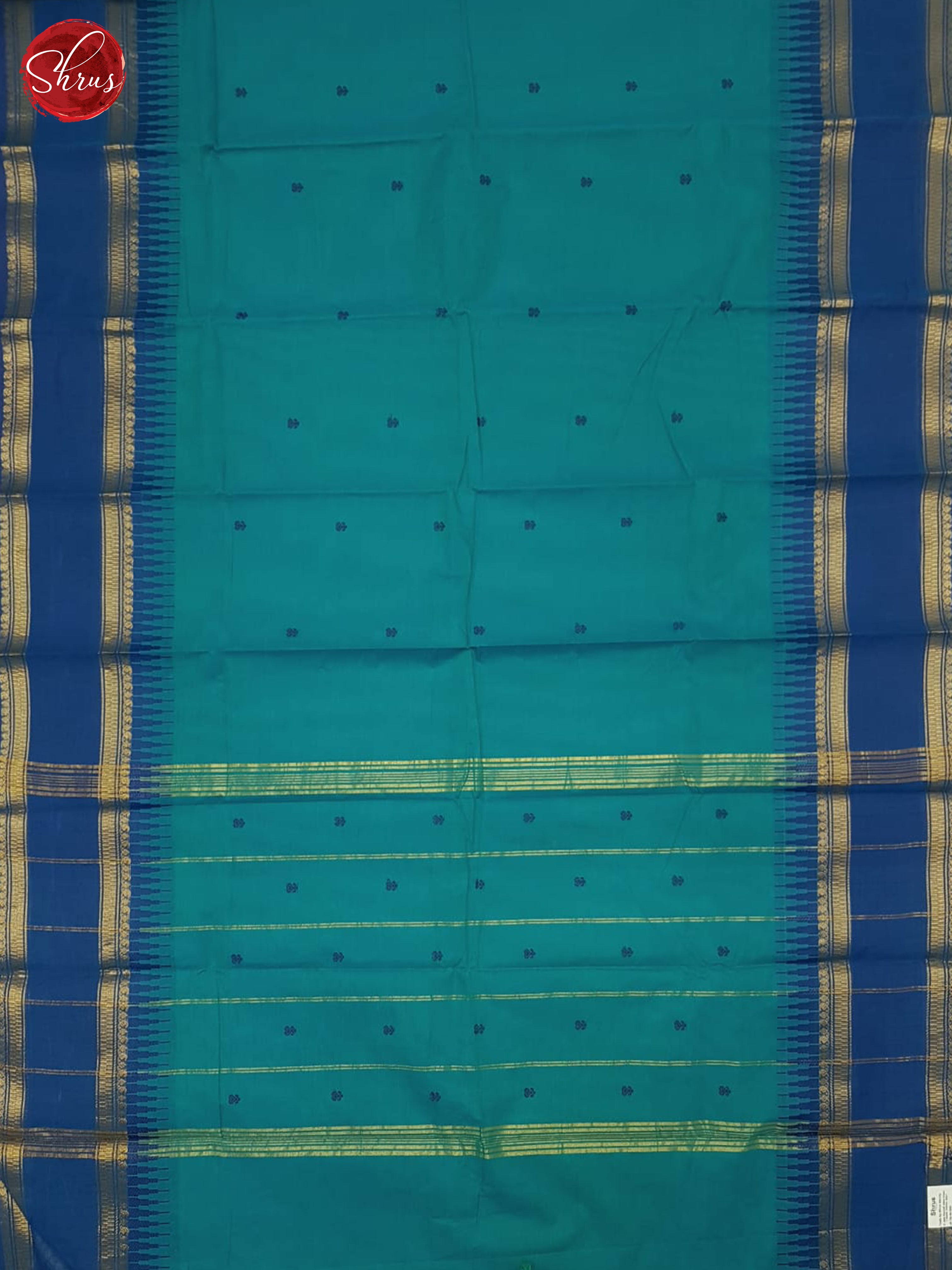 Sky Blue & Blue - Chettinad Cotton Saree - Shop on ShrusEternity.com