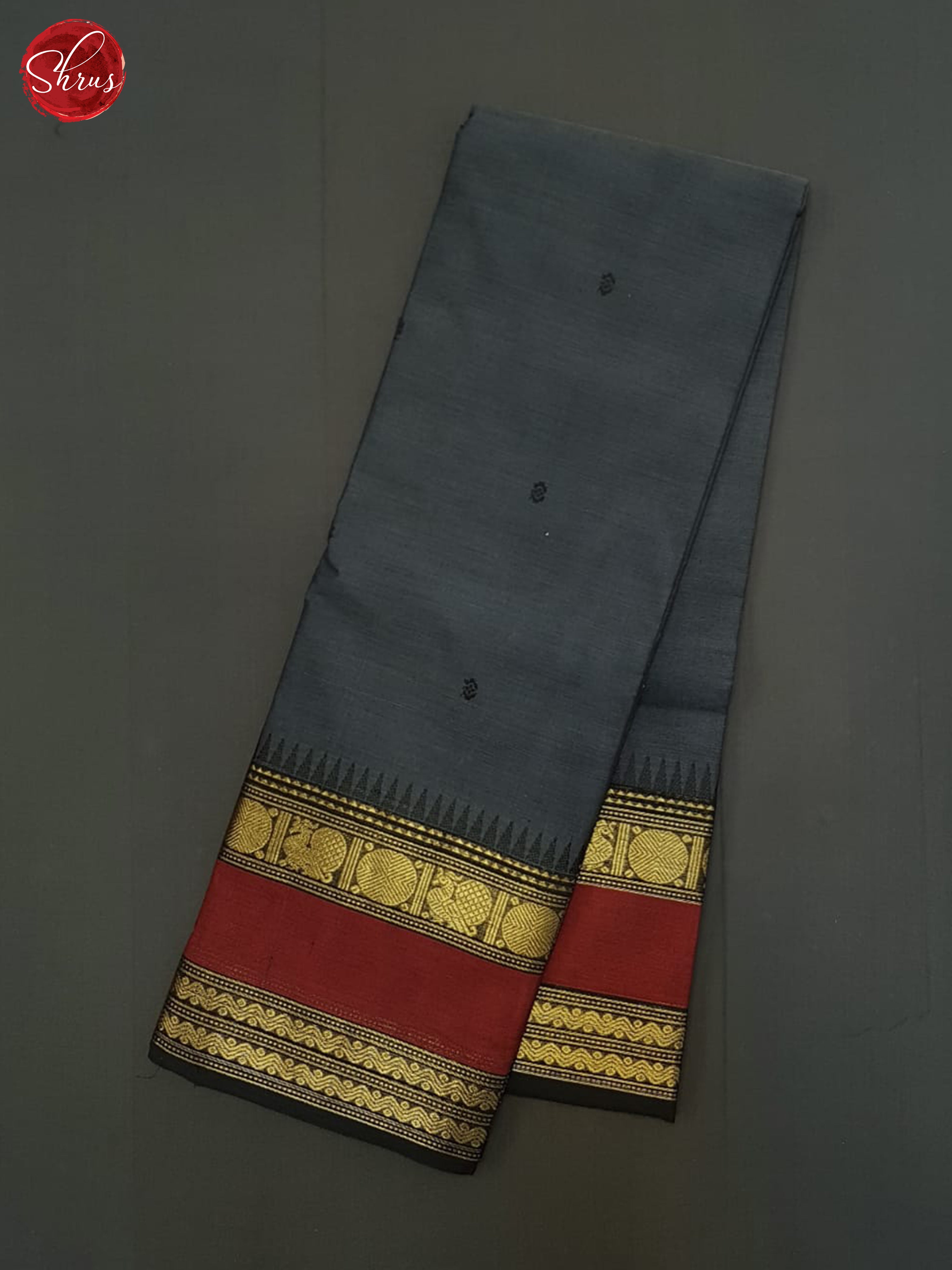 Grey And Black- Chettinad Cotton Saree - Shop on ShrusEternity.com