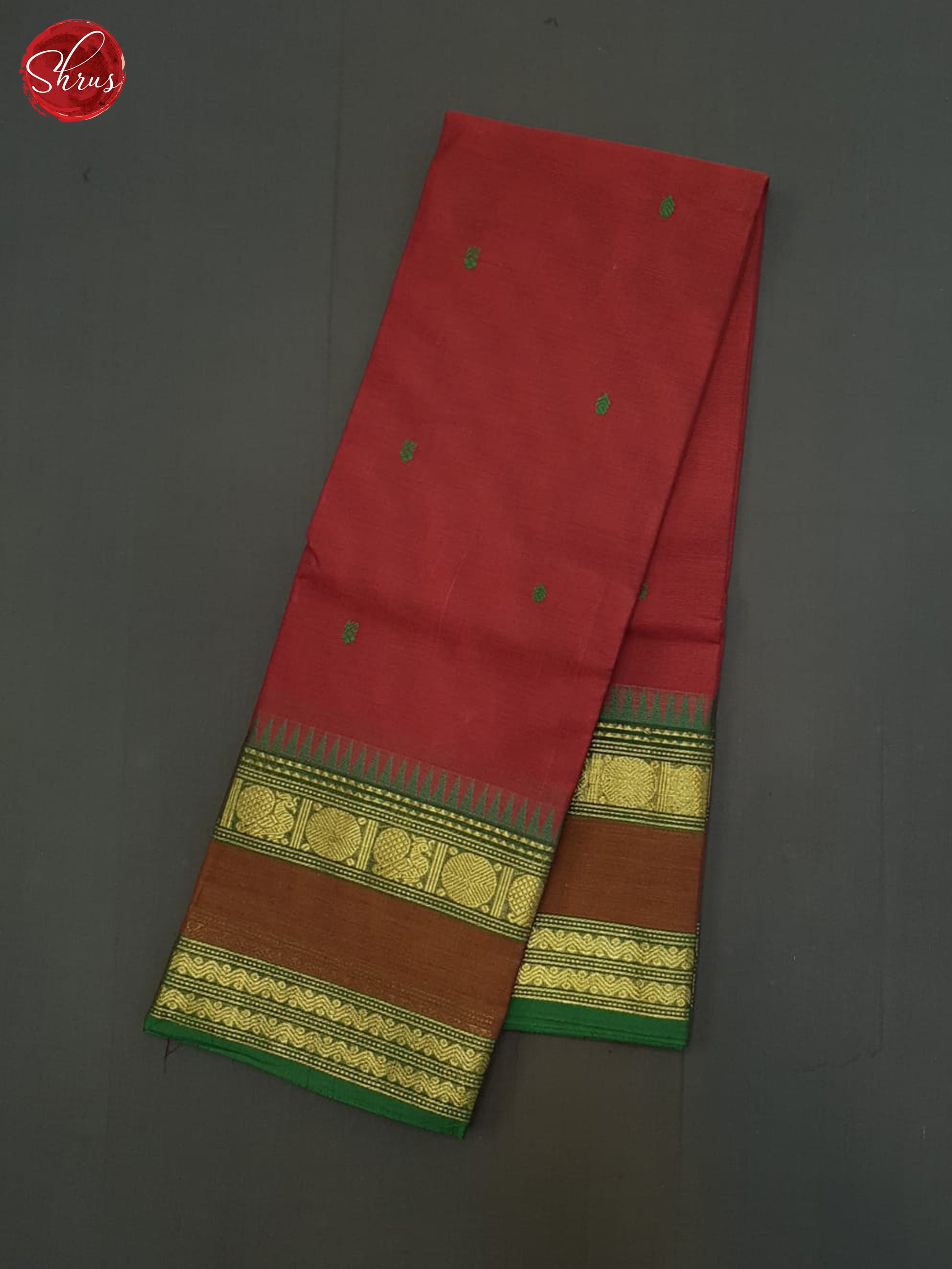 Red And Green- Chettinad Cotton saree - Shop on ShrusEternity.com