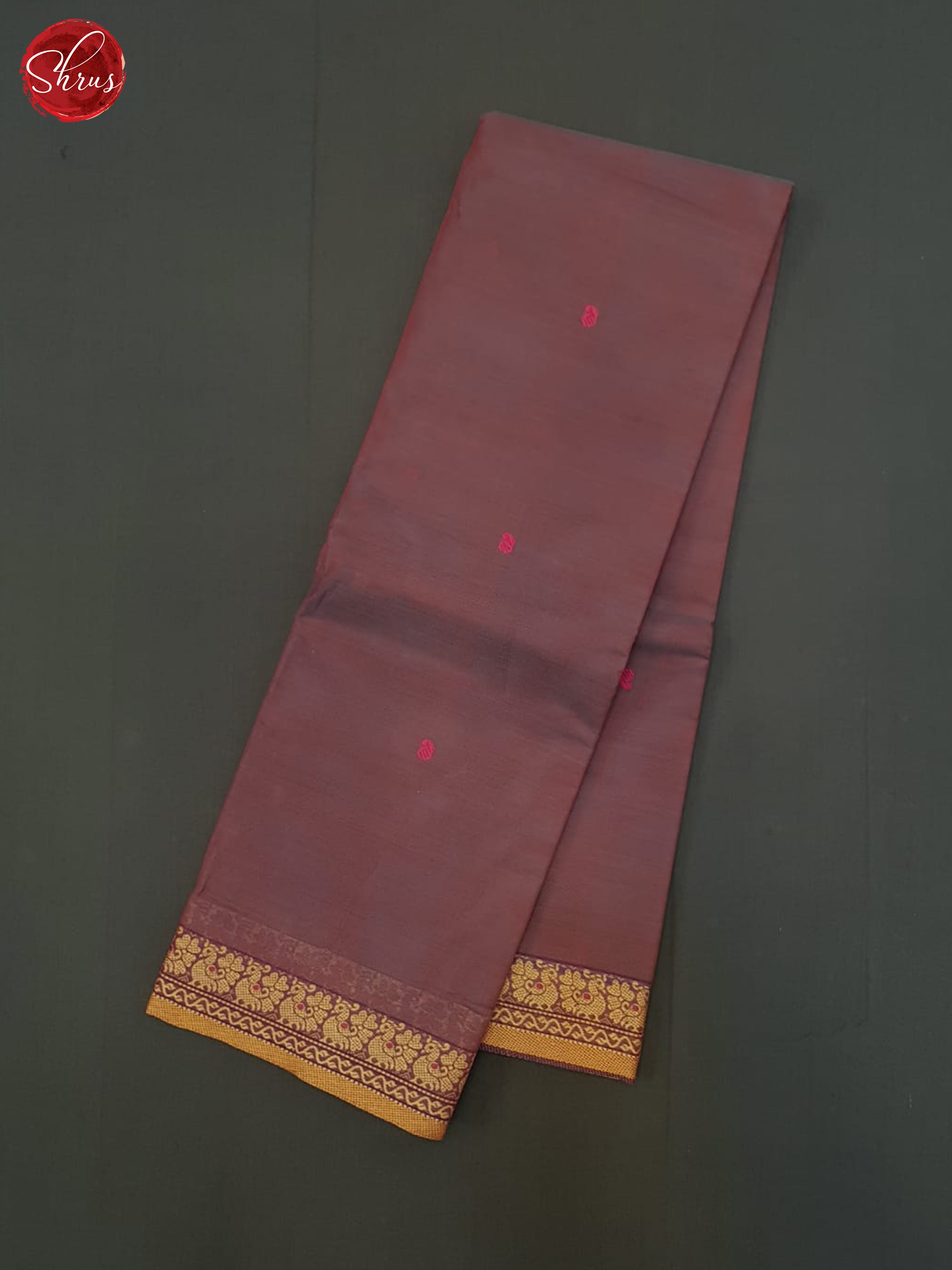 Dusty Wine(Single Tone)- Chettinad Cotton Saree - Shop on ShrusEternity.com