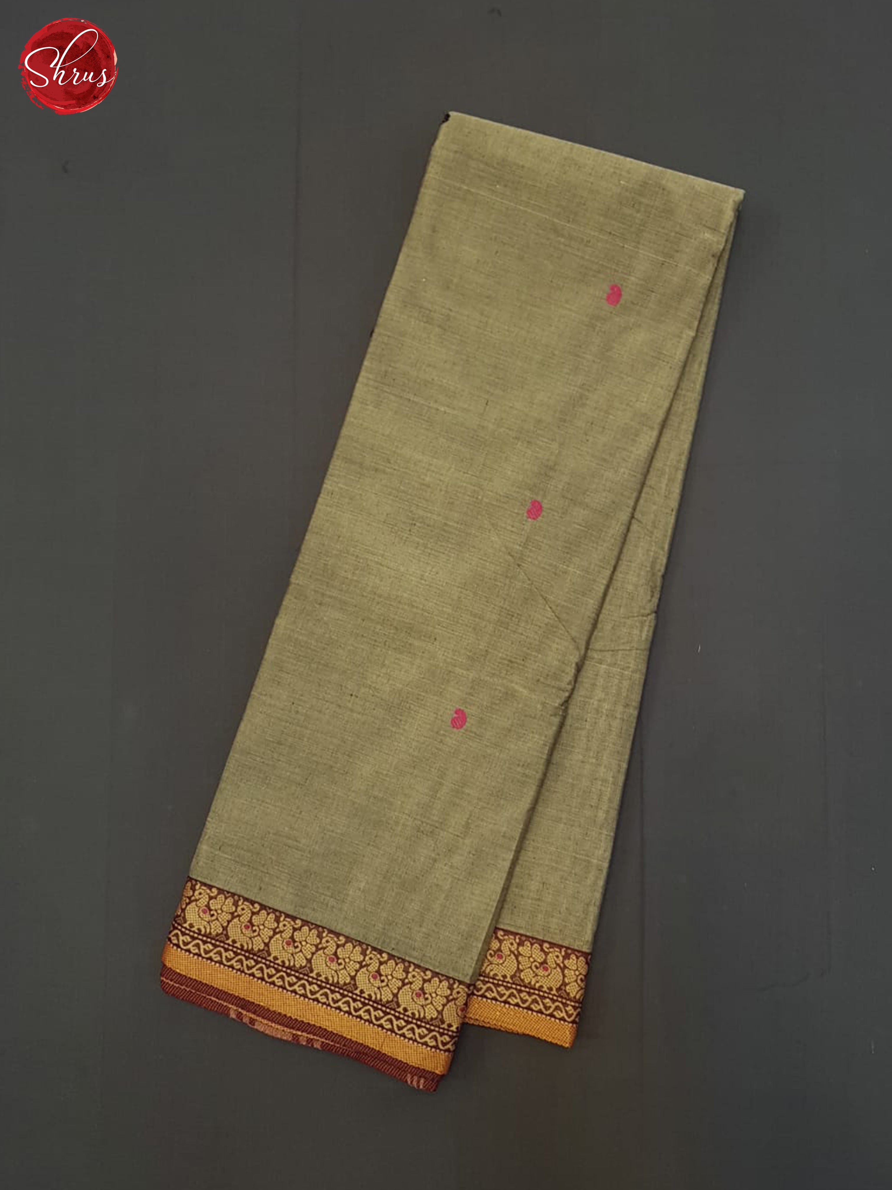 Grey And Maroon- Chettinad Cotton Saree - Shop on ShrusEternity.com