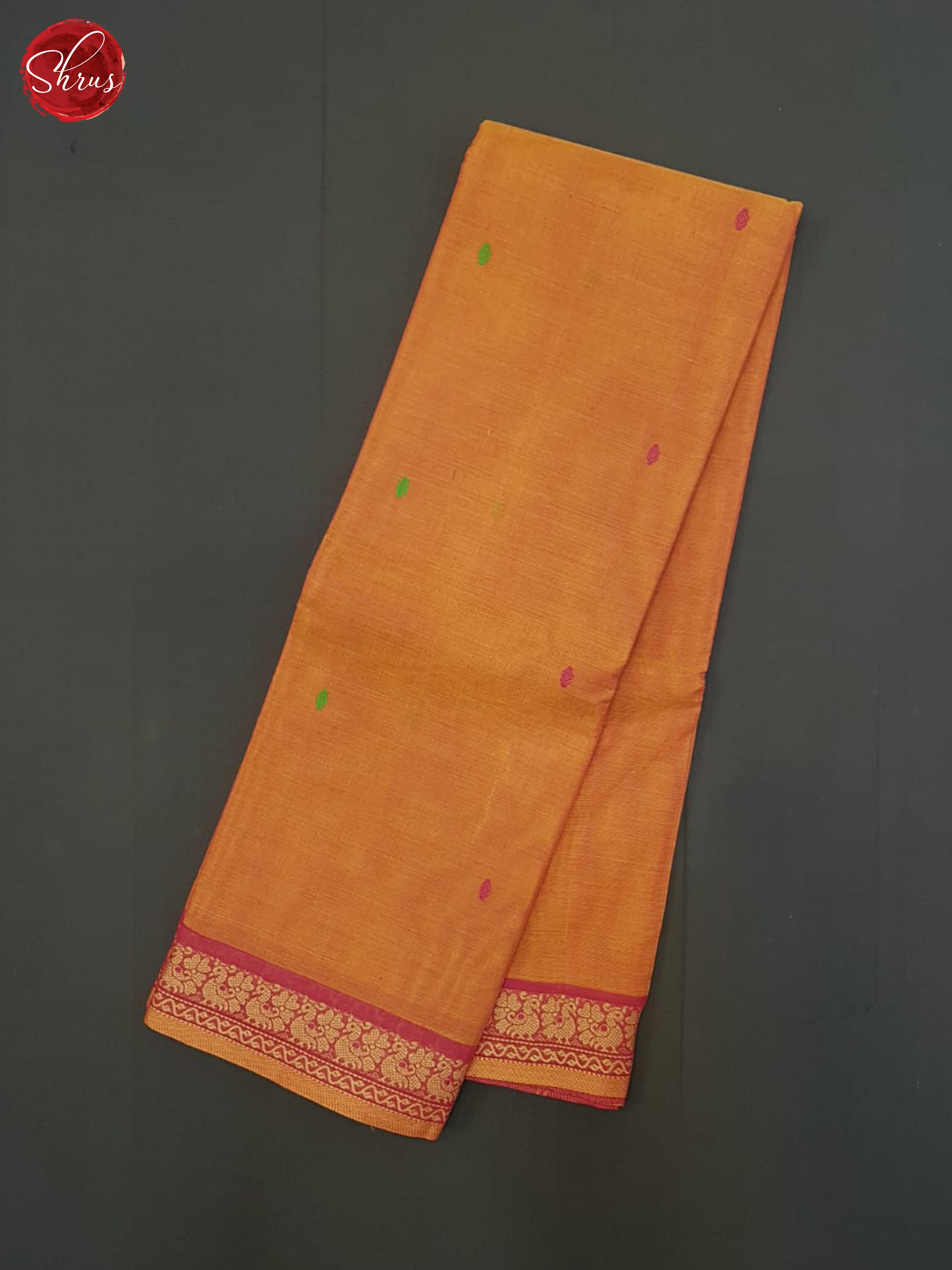 Orange And Pink- Chettinad Cotton Saree - Shop on ShrusEternity.com