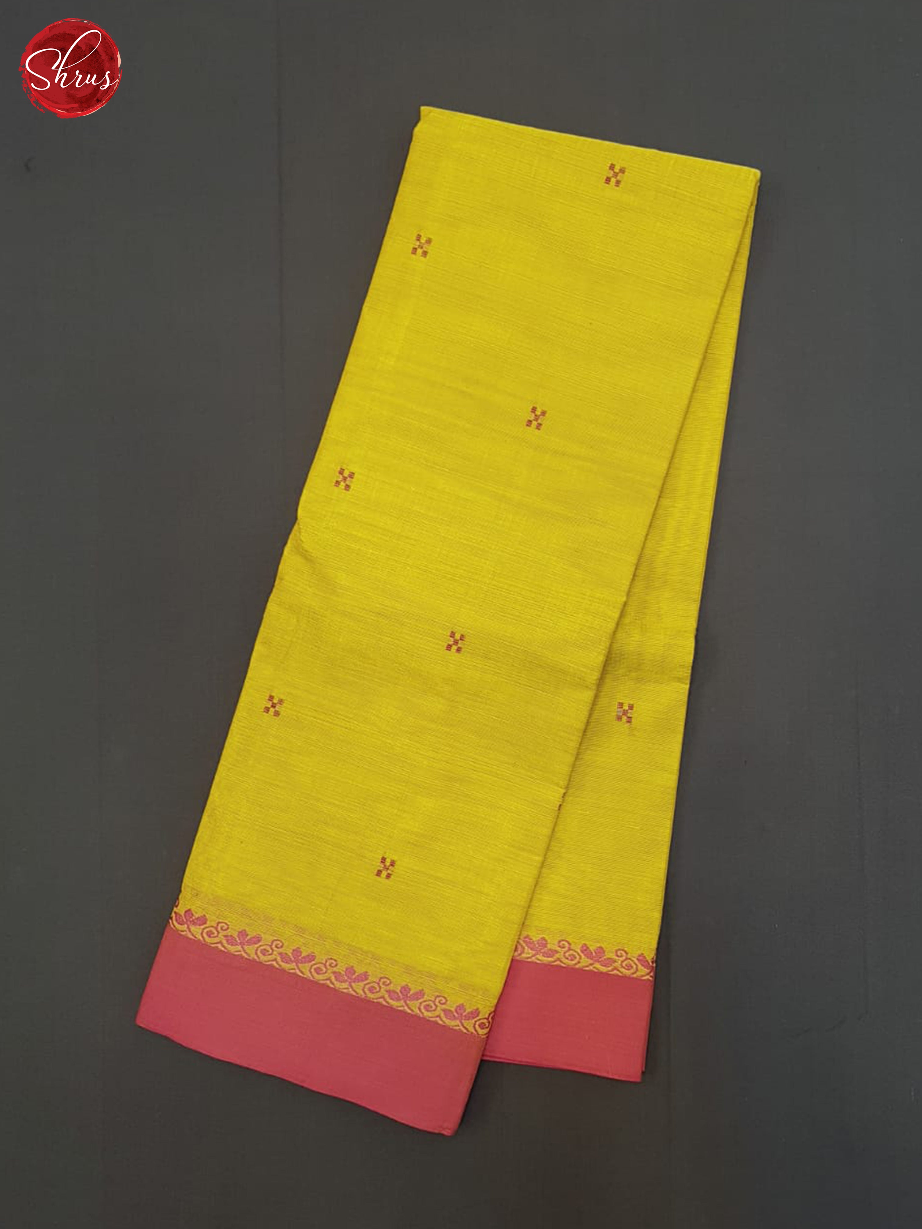 Lime Yellow And Pink- Chettinad Cotton Saree - Shop on ShrusEternity.com