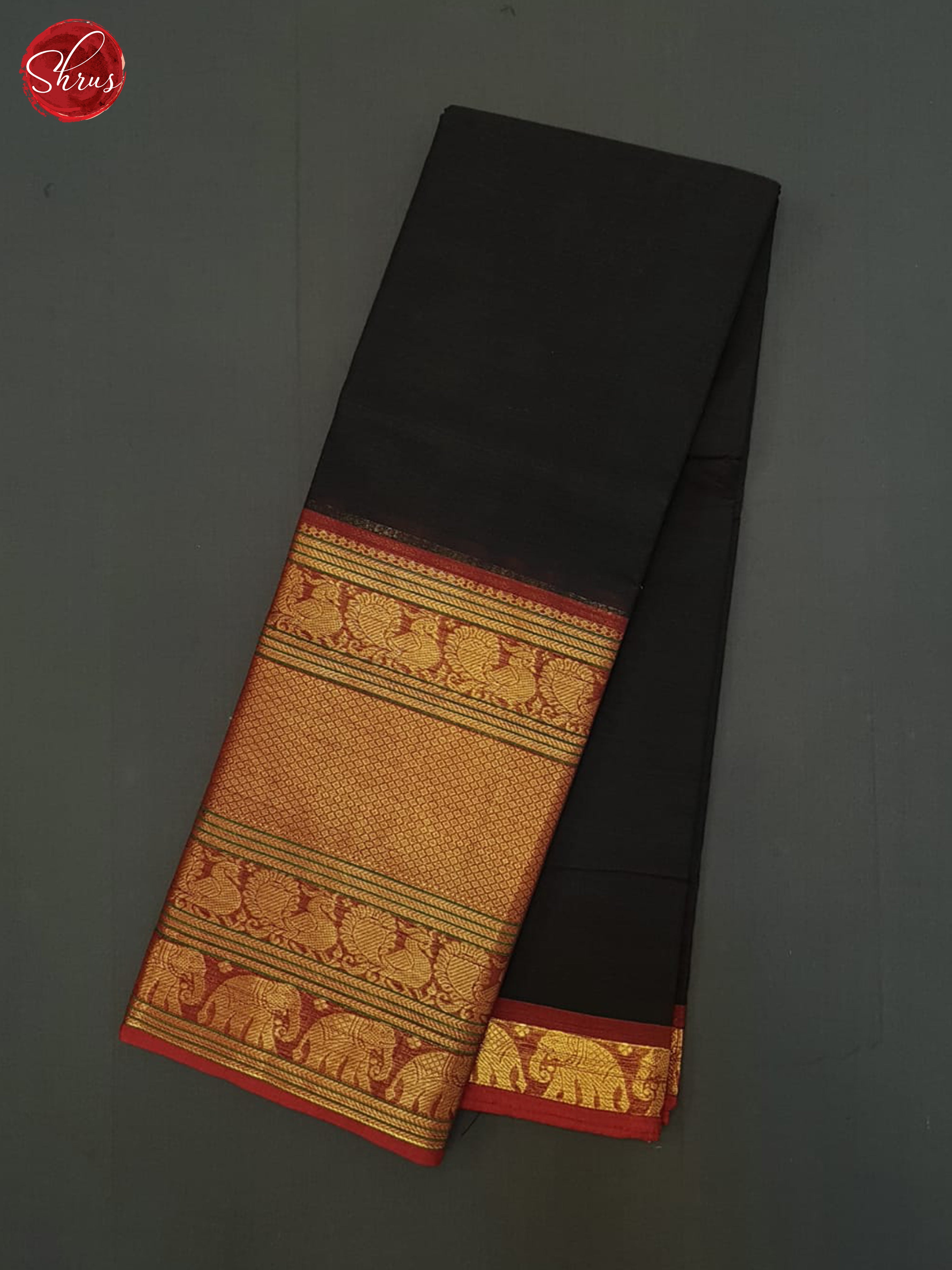 Black And Red- Chettinad Cotton Saree - Shop on ShrusEternity.com
