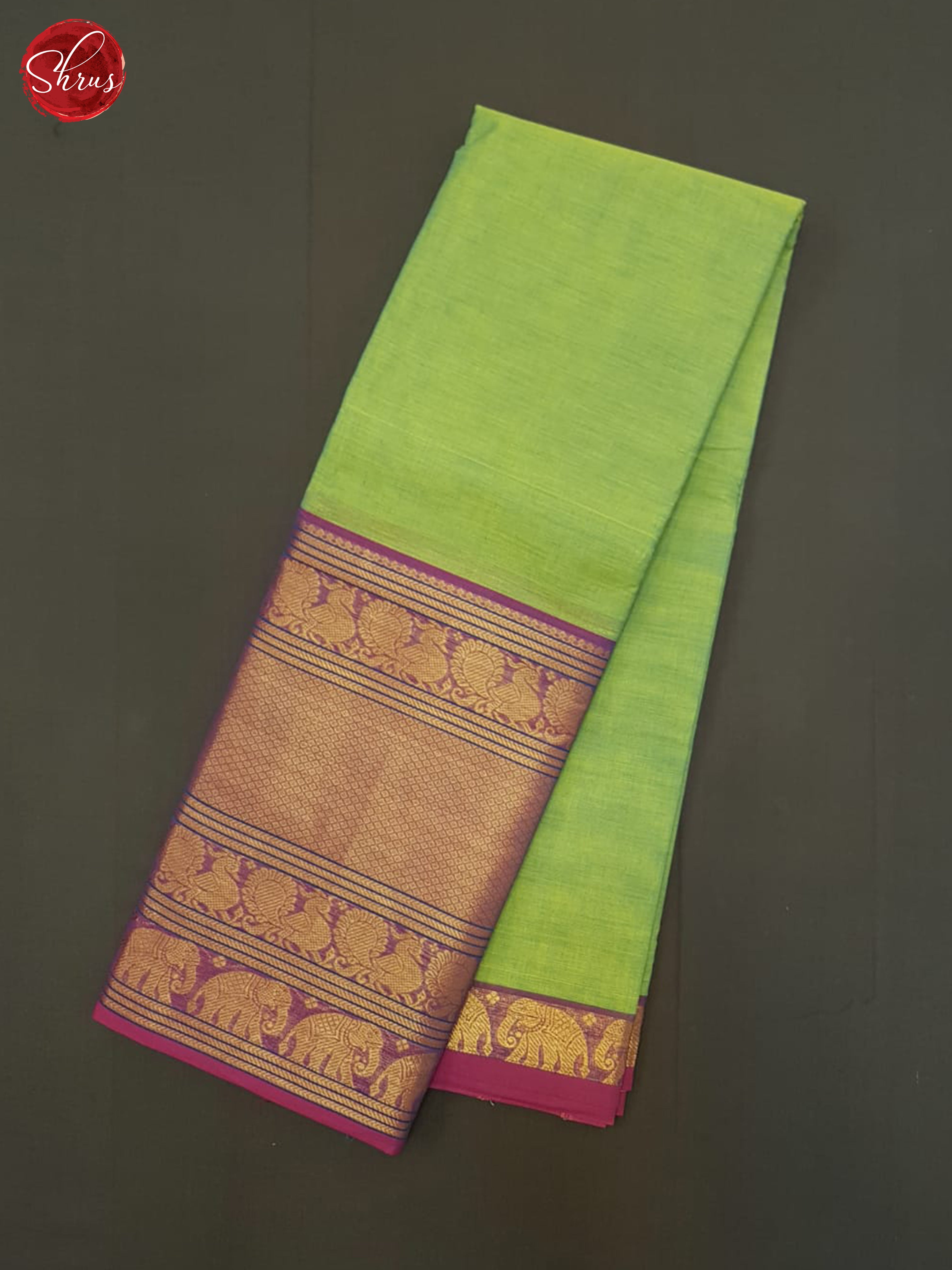 Green And Purple- Chettinad Cotton Saree - Shop on ShrusEternity.com