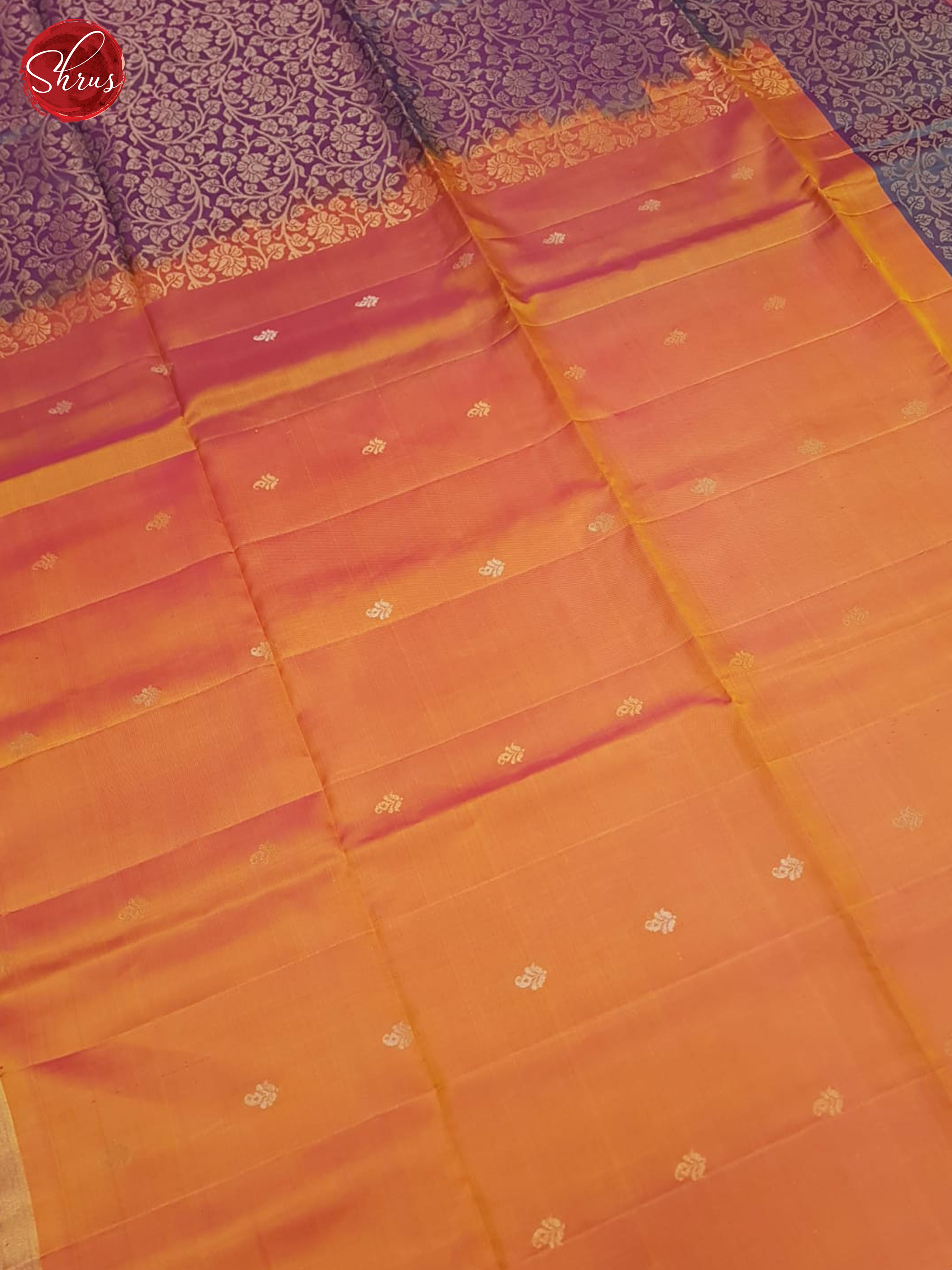 Double shaded Orangish Pink And Blue- Soft Silk Saree - Shop on ShrusEternity.com