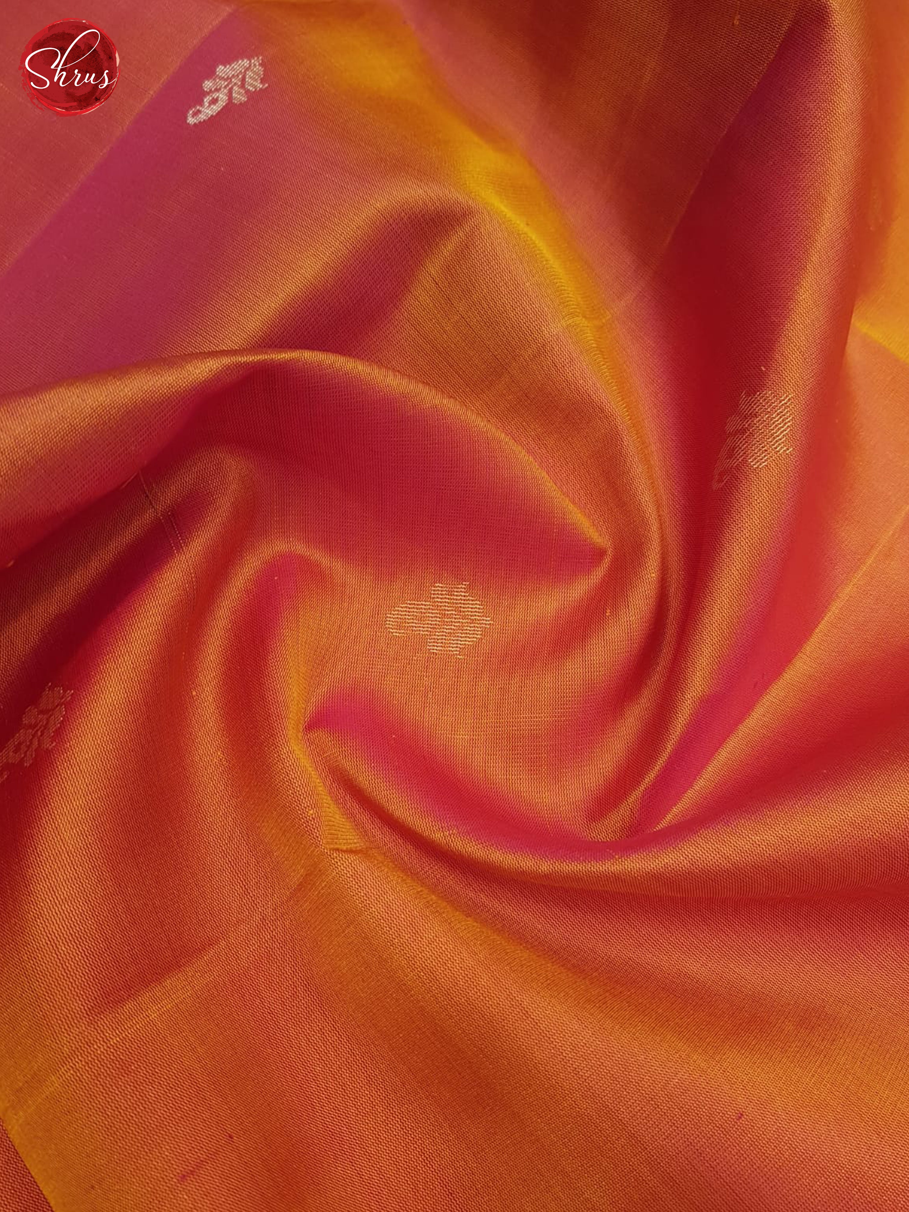 Double shaded Orangish Pink And Blue- Soft Silk Saree - Shop on ShrusEternity.com