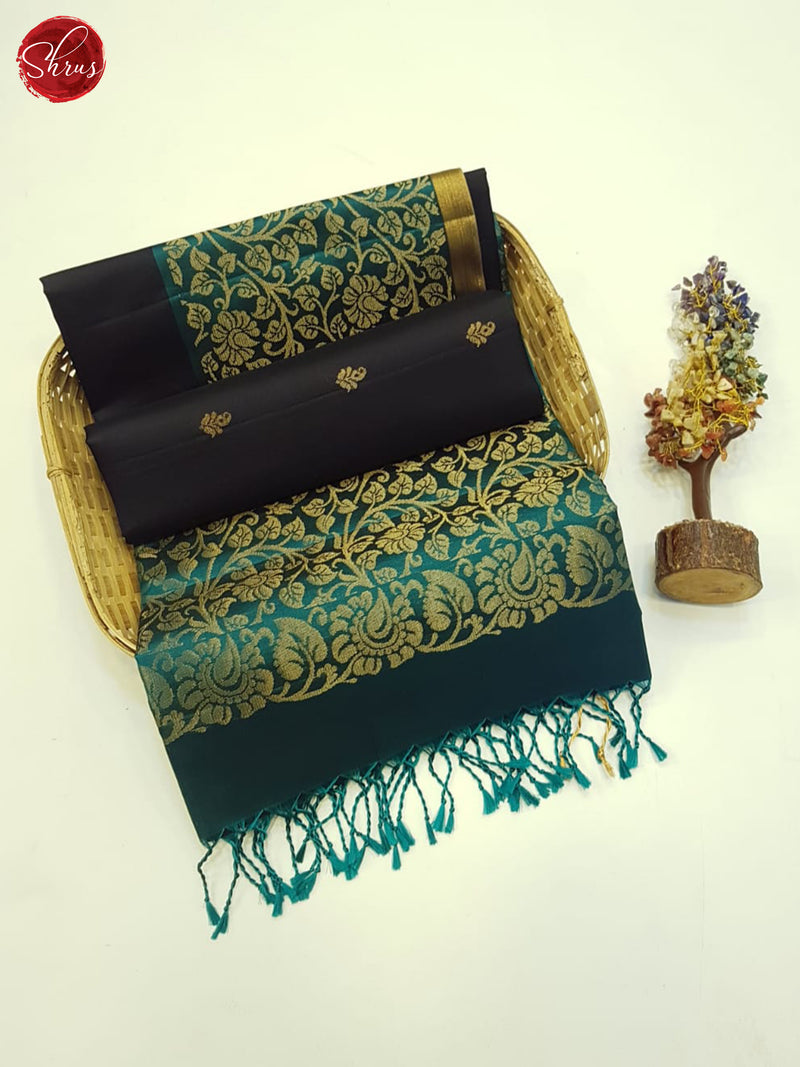 Black & Peacock Neck - Soft Silk Saree - Shop on ShrusEternity.com