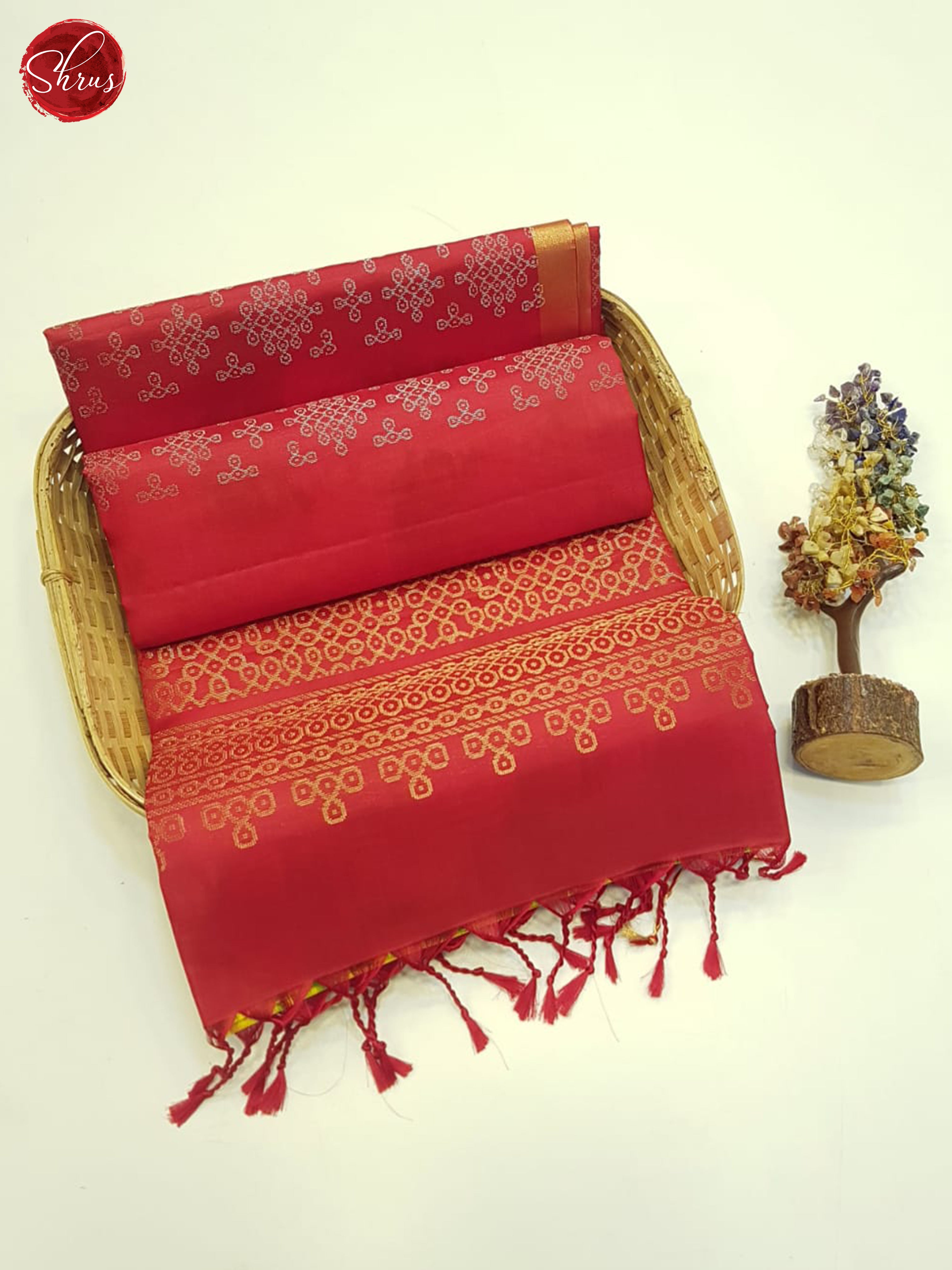 Red & Yellow - Soft Silk Saree - Shop on ShrusEternity.com