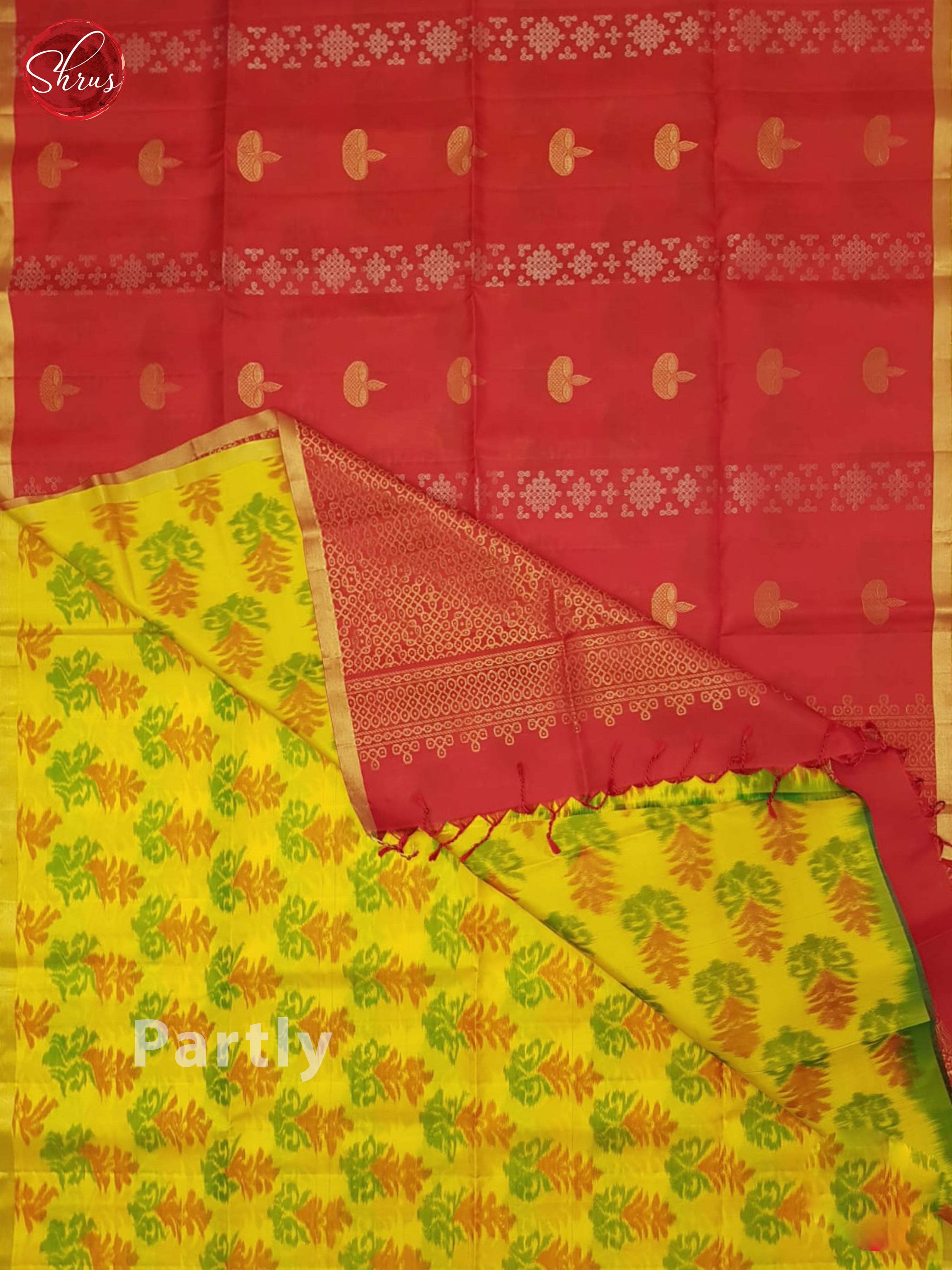 Red & Yellow - Soft Silk Saree - Shop on ShrusEternity.com