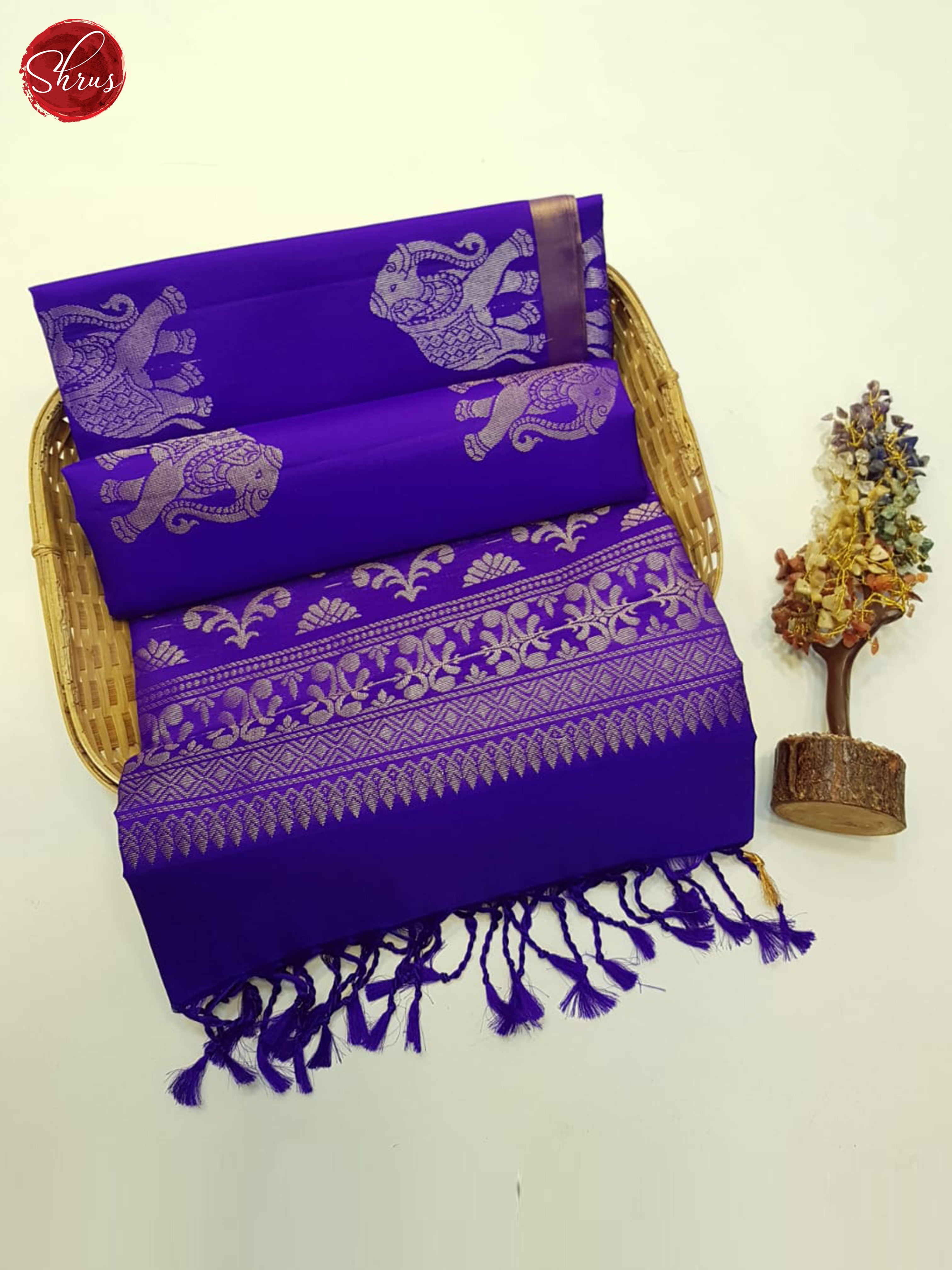 Purple And Red- Soft Silk Saree - Shop on ShrusEternity.com